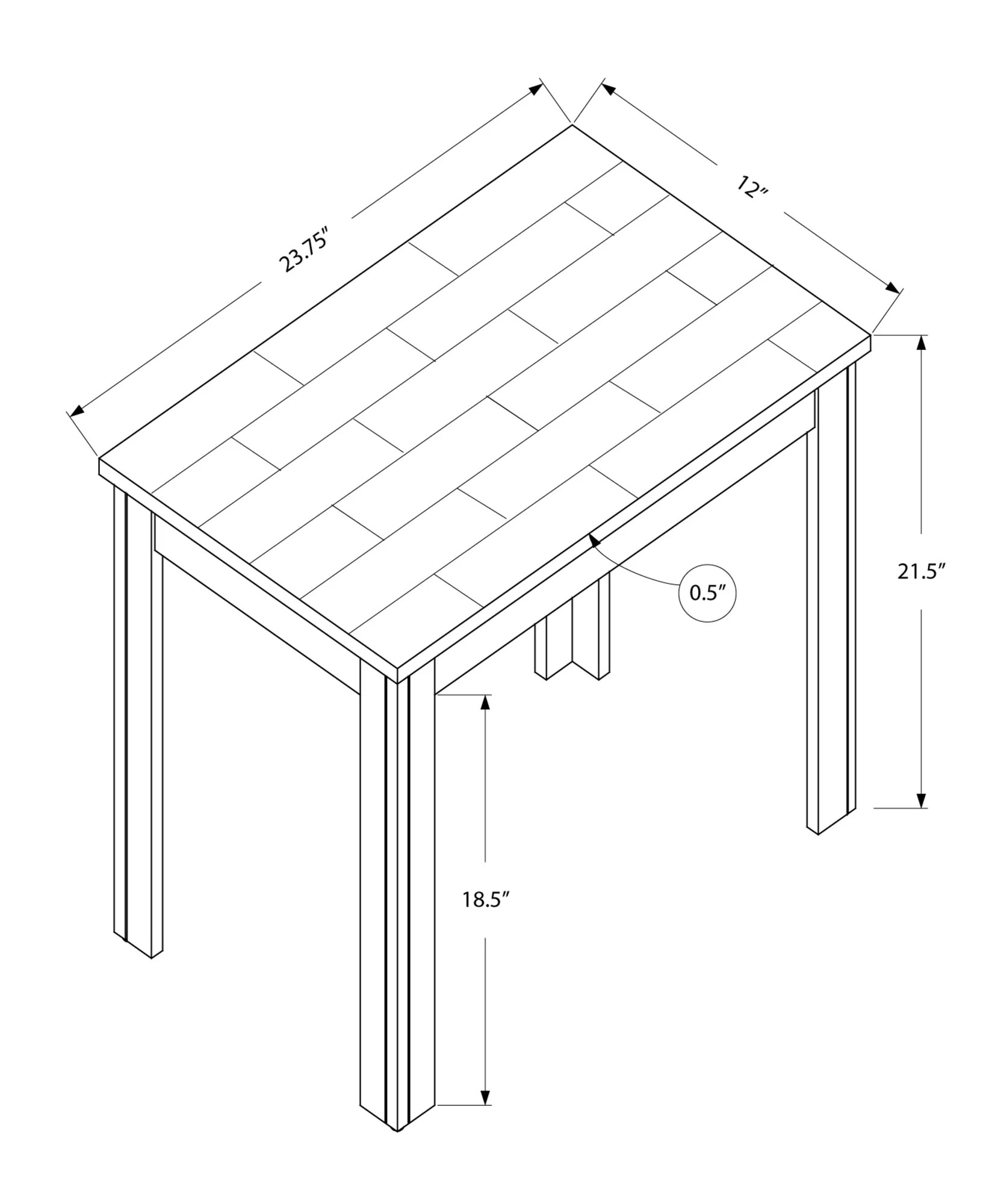 24" Gray And Black Console Table By Homeroots - Image 4
