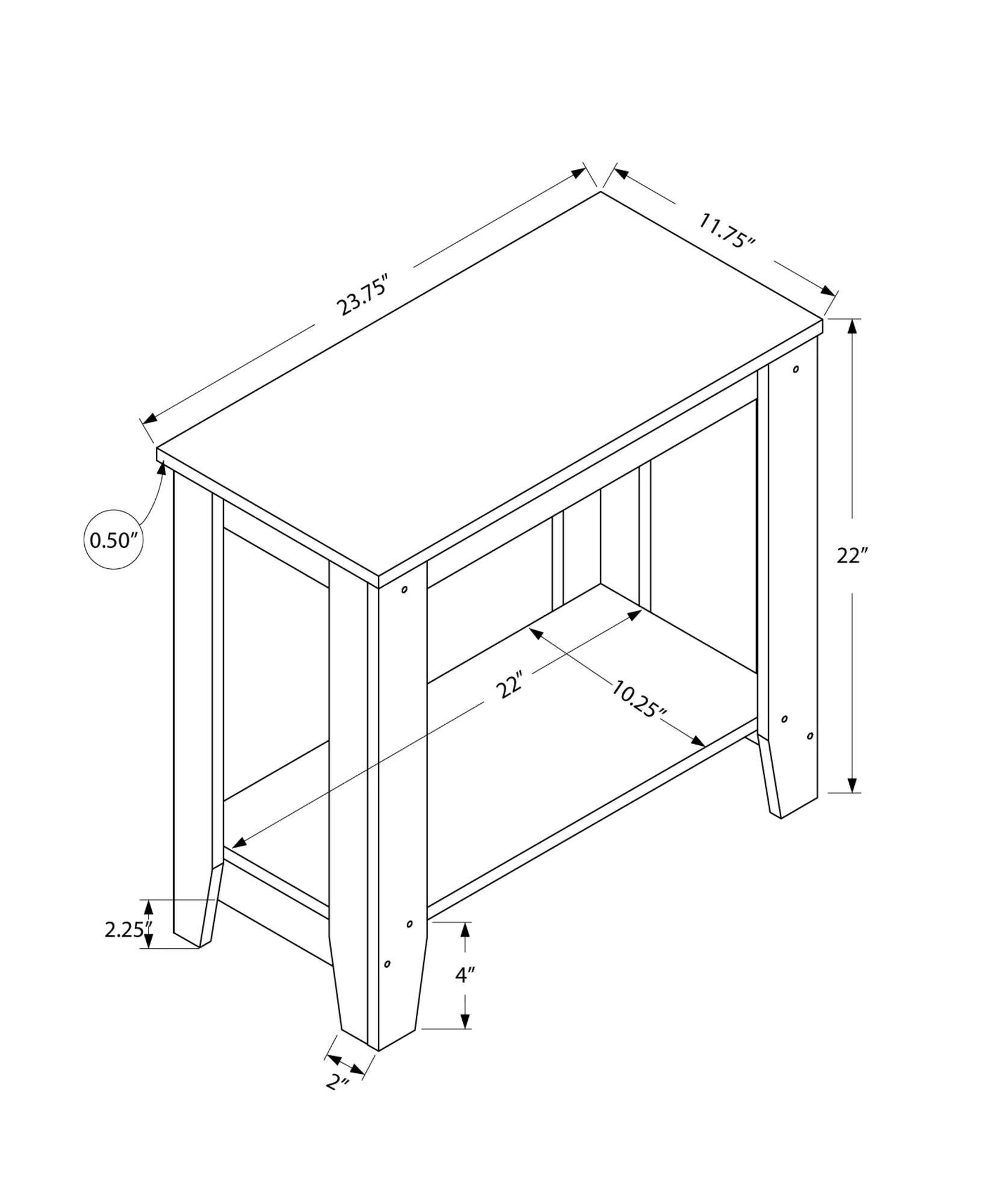 24" Gray Console Table With Storage By Homeroots - Image 5