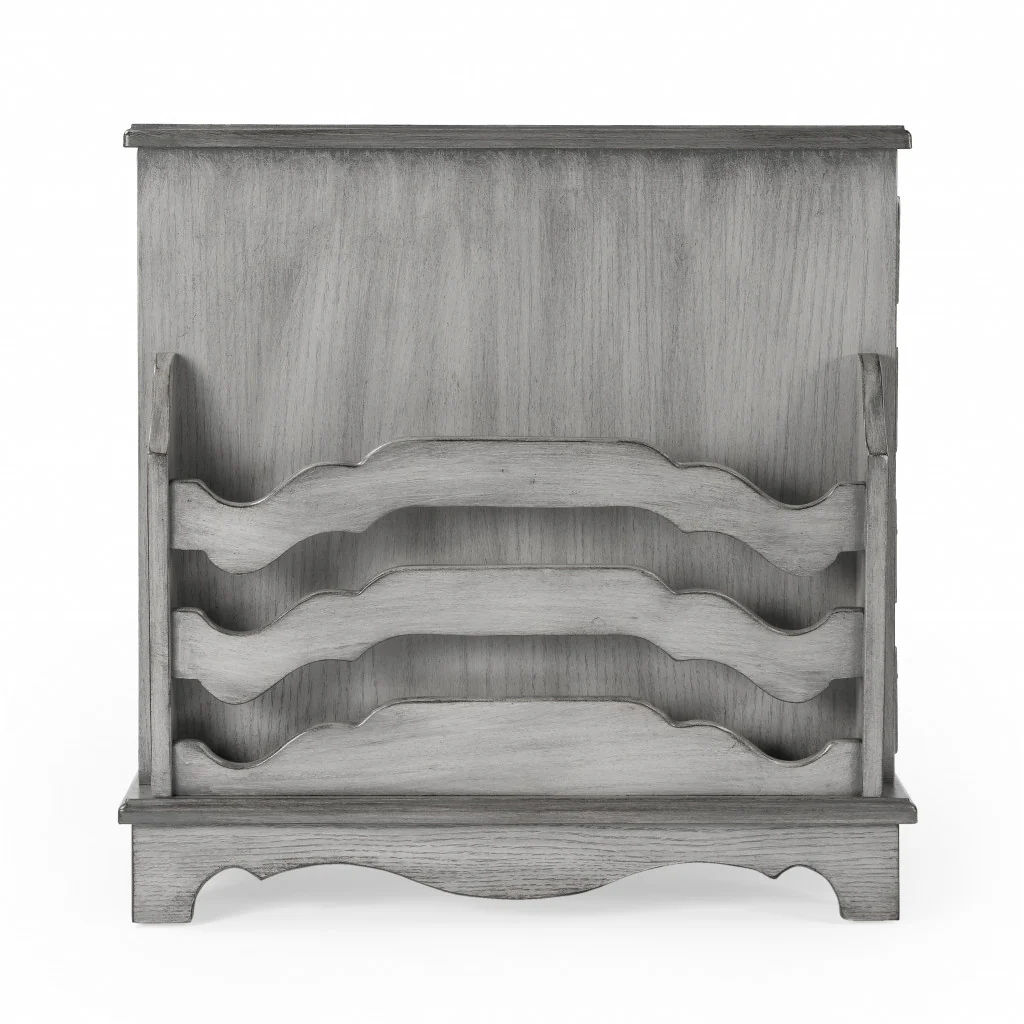 24" Gray Manufactured Wood Rectangular End Table With Four Drawers And Shelf By Homeroots - Image 4