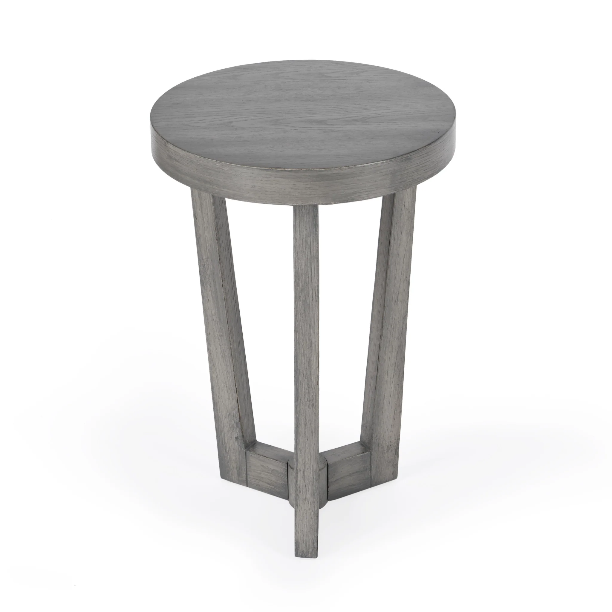 24" Gray Manufactured Wood Round End Table By Homeroots - Image 2