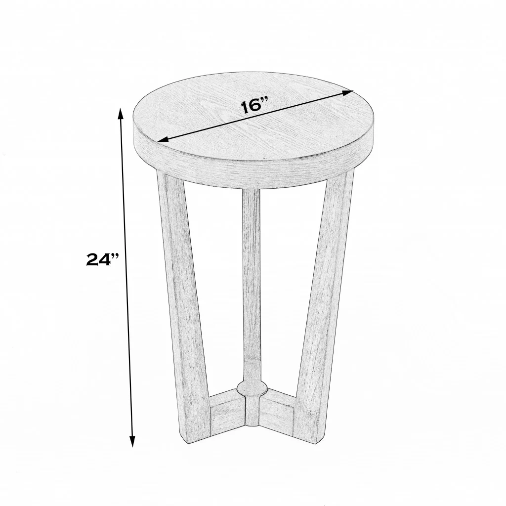 24" Gray Manufactured Wood Round End Table By Homeroots - Image 6
