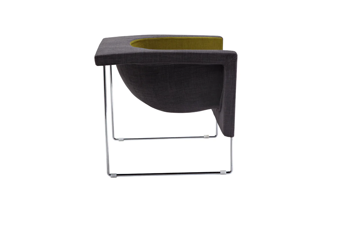 24' Grey and Green Fabric Polyester and Stainless Steel Accent Chair By Homeroots - Image 2