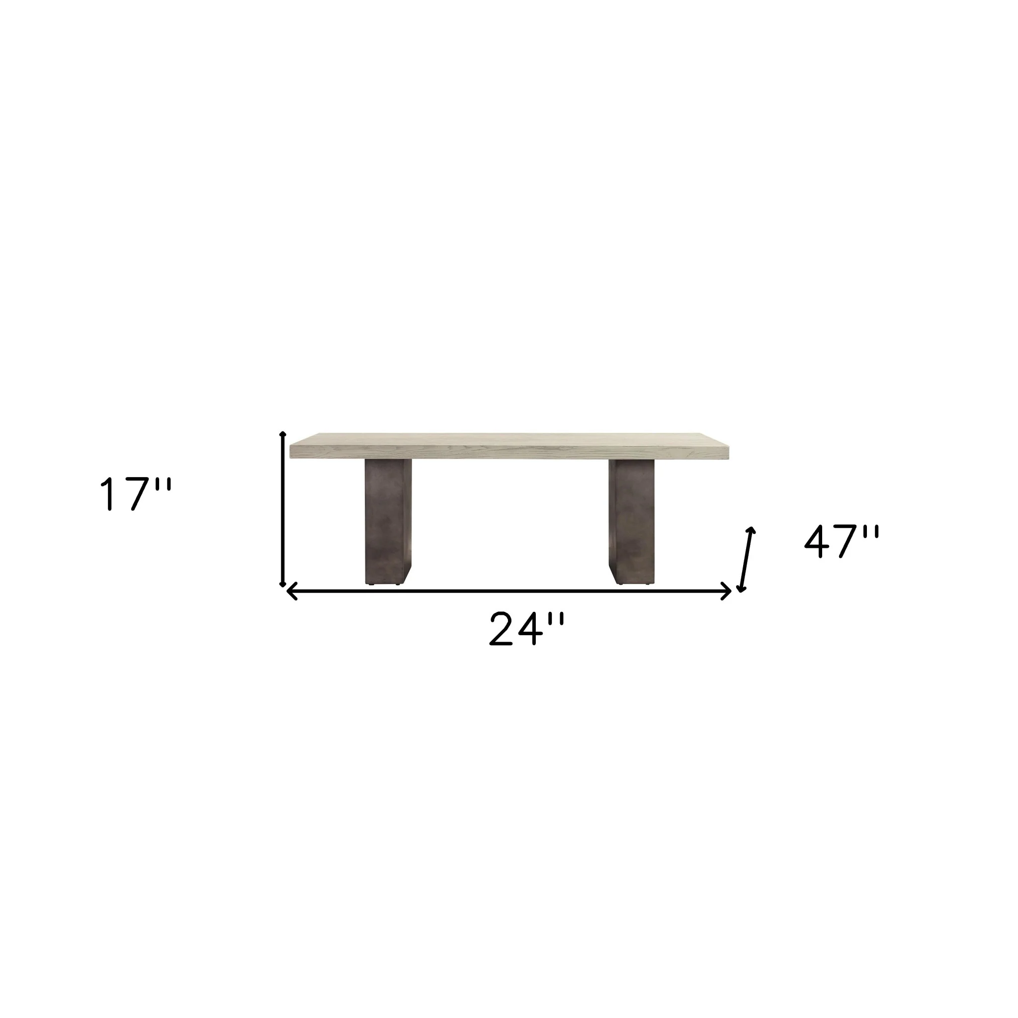 24" Grey Concrete Rectangular Coffee Table By Homeroots - Image 8