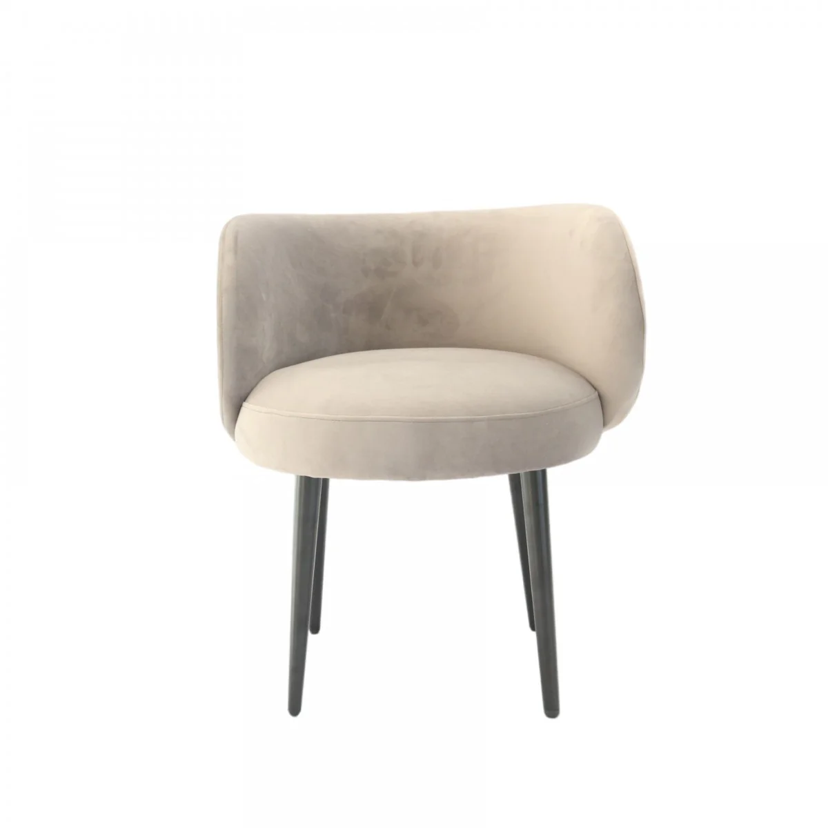 24" Grey Velvet And Black Solid Color Arm Chair By Homeroots - Image 2