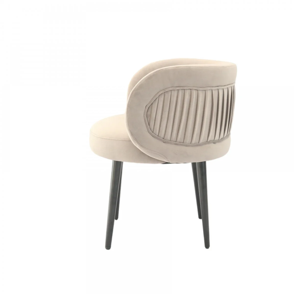 24" Grey Velvet And Black Solid Color Arm Chair By Homeroots - Image 3