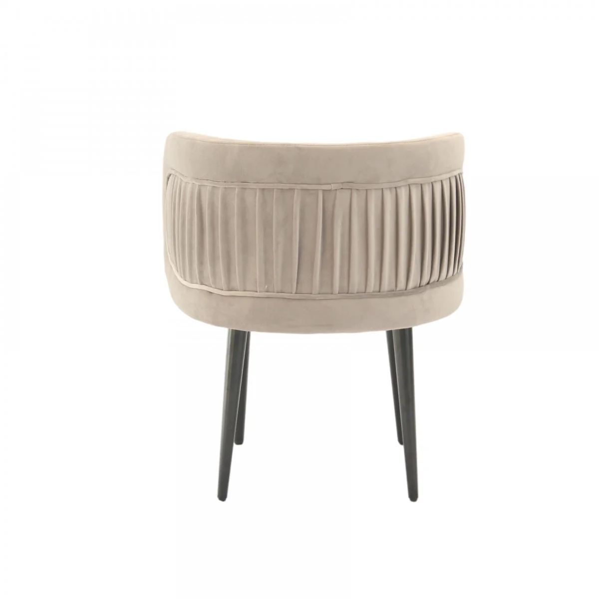 24" Grey Velvet And Black Solid Color Arm Chair By Homeroots - Image 4