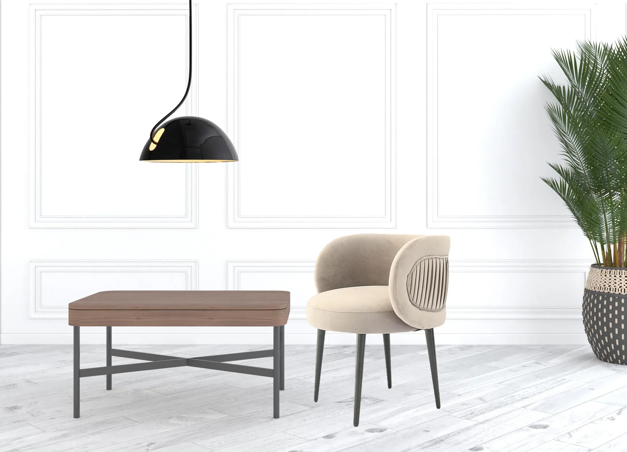 24" Grey Velvet And Black Solid Color Arm Chair By Homeroots - Image 5