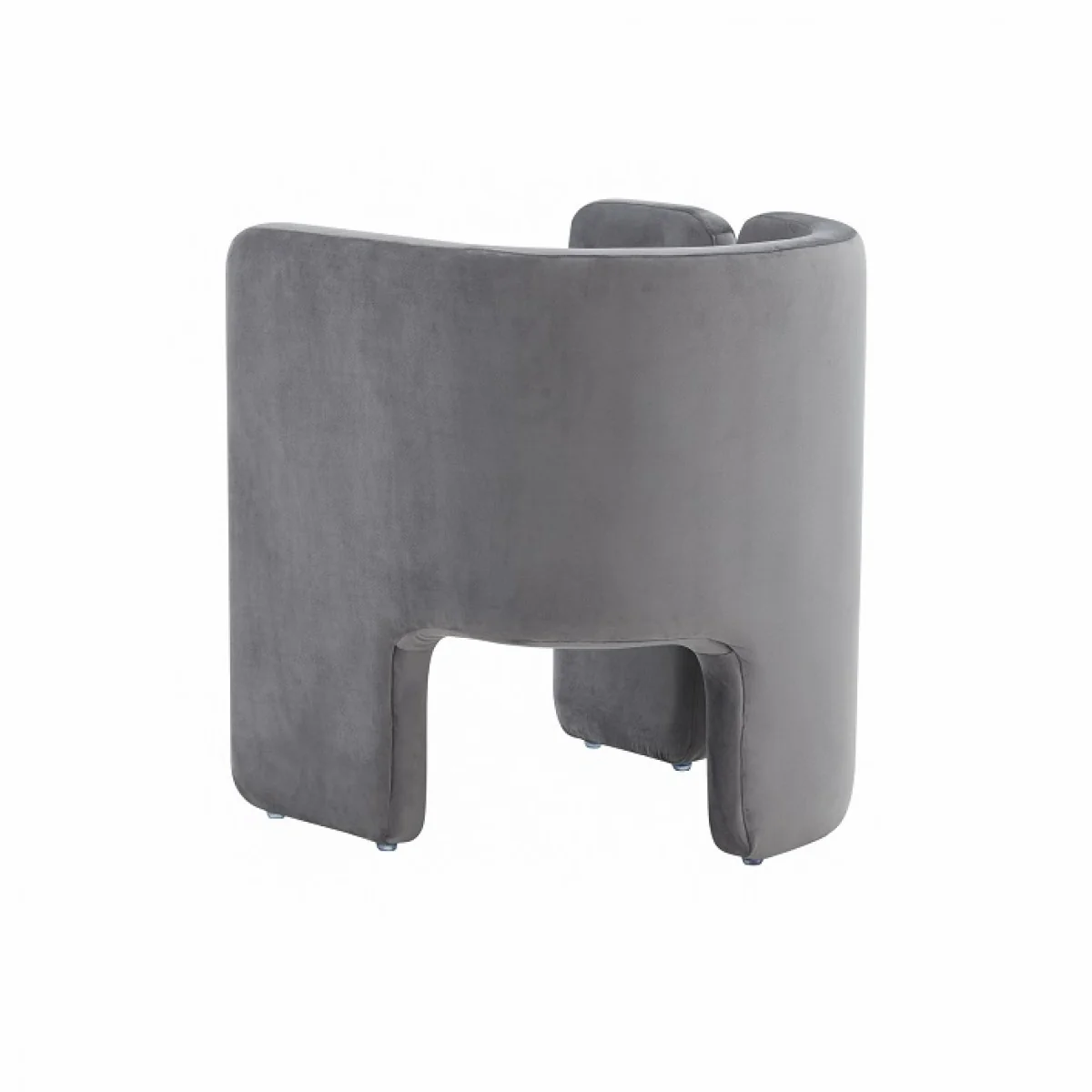 24" Grey Velvet Asymmetrical Base Arm Chair By Homeroots - Image 4