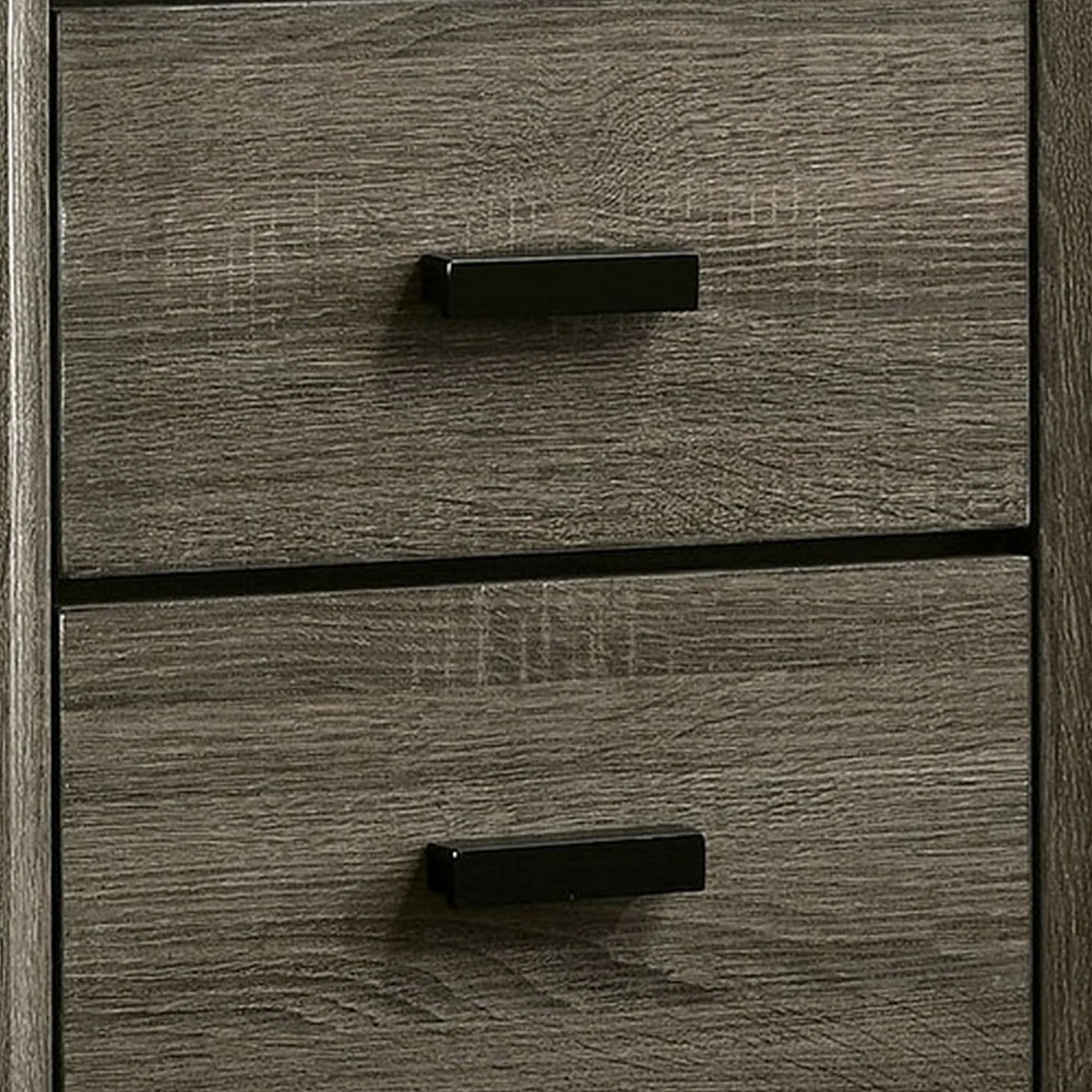 24 Inch 2 Drawer Wooden Nightstand with Finger Pulls, Brown By Benzara - Image 2