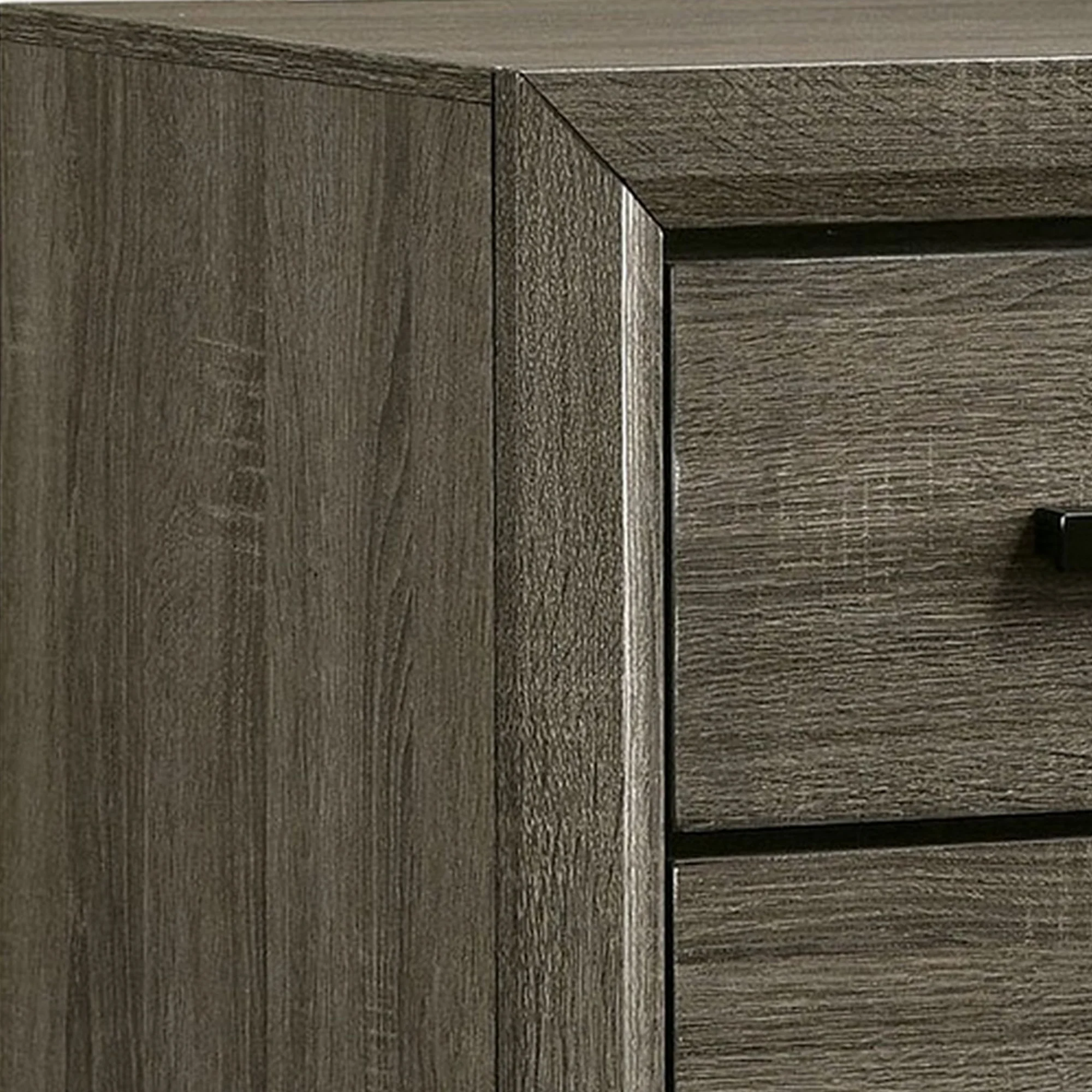 24 Inch 2 Drawer Wooden Nightstand with Finger Pulls, Brown By Benzara - Image 4