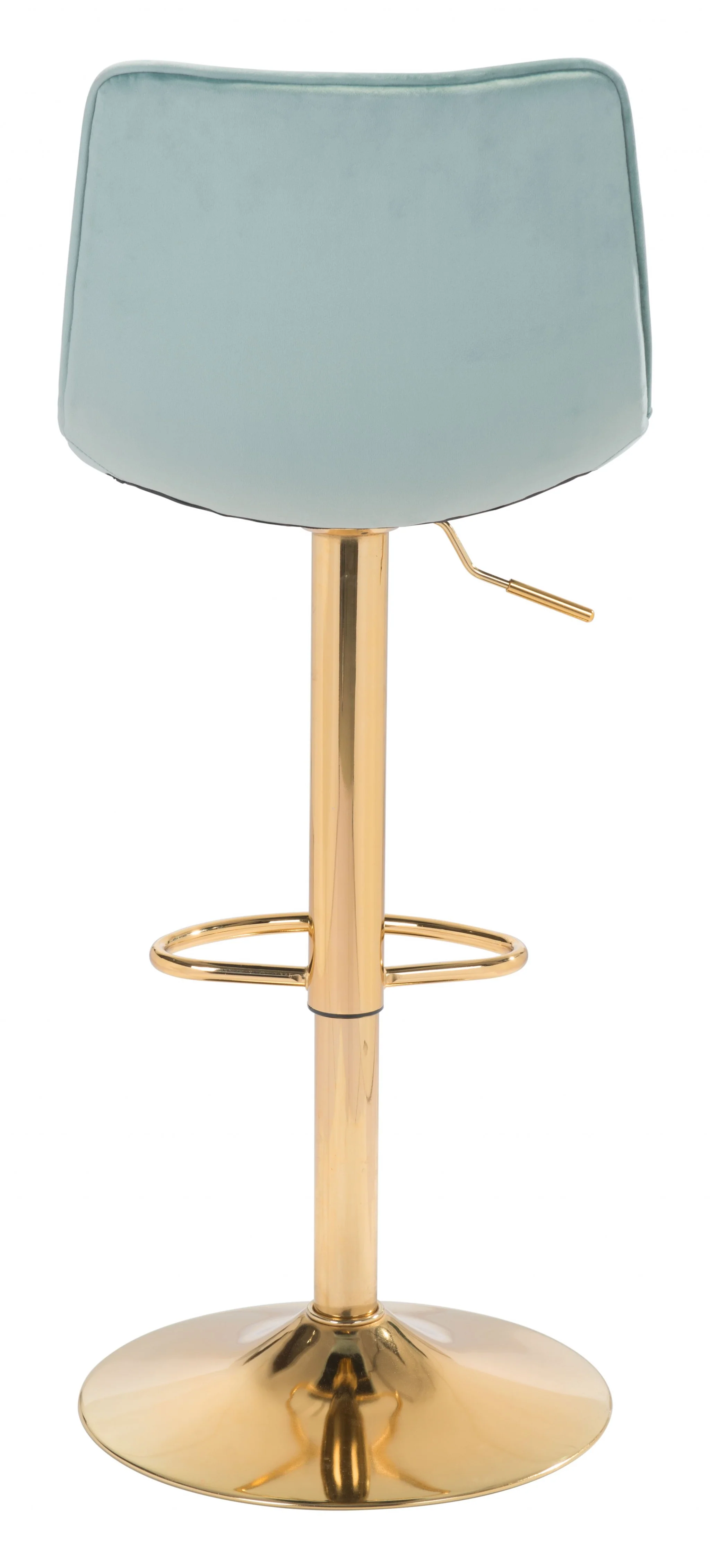 24" Light Green and Gold Steel Swivel Low Back Counter Height Bar Chair with Footrest By Homeroots - Image 6