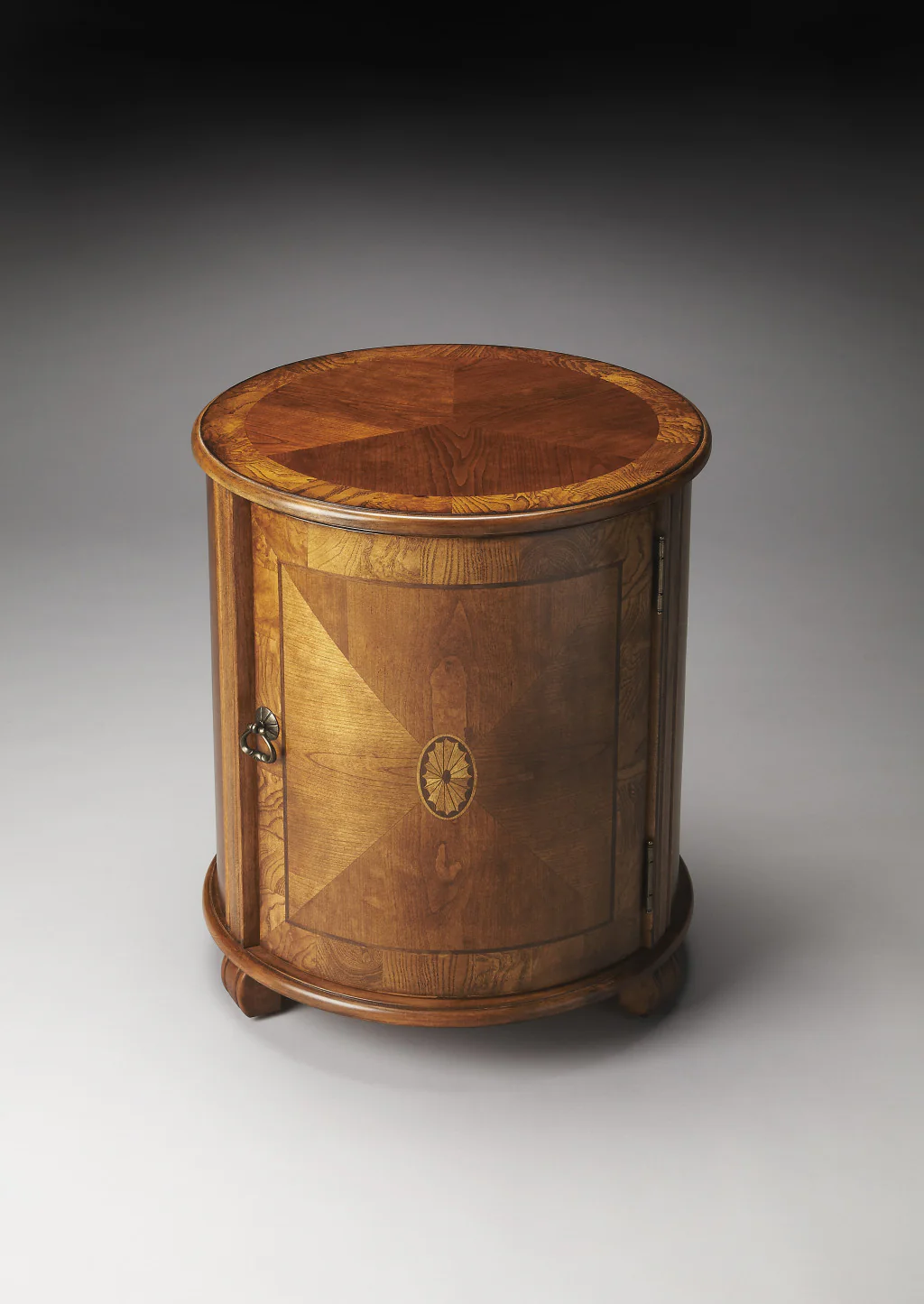 24" Medium Brown And Olive Ash Manufactured Wood Round End Table By Homeroots - Image 7