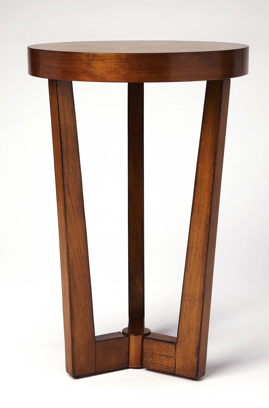 24" Medium Brown Burl Veneer Round End Table By Homeroots - Image 2