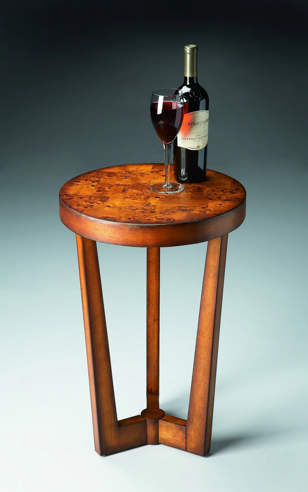 24" Medium Brown Burl Veneer Round End Table By Homeroots - Image 6