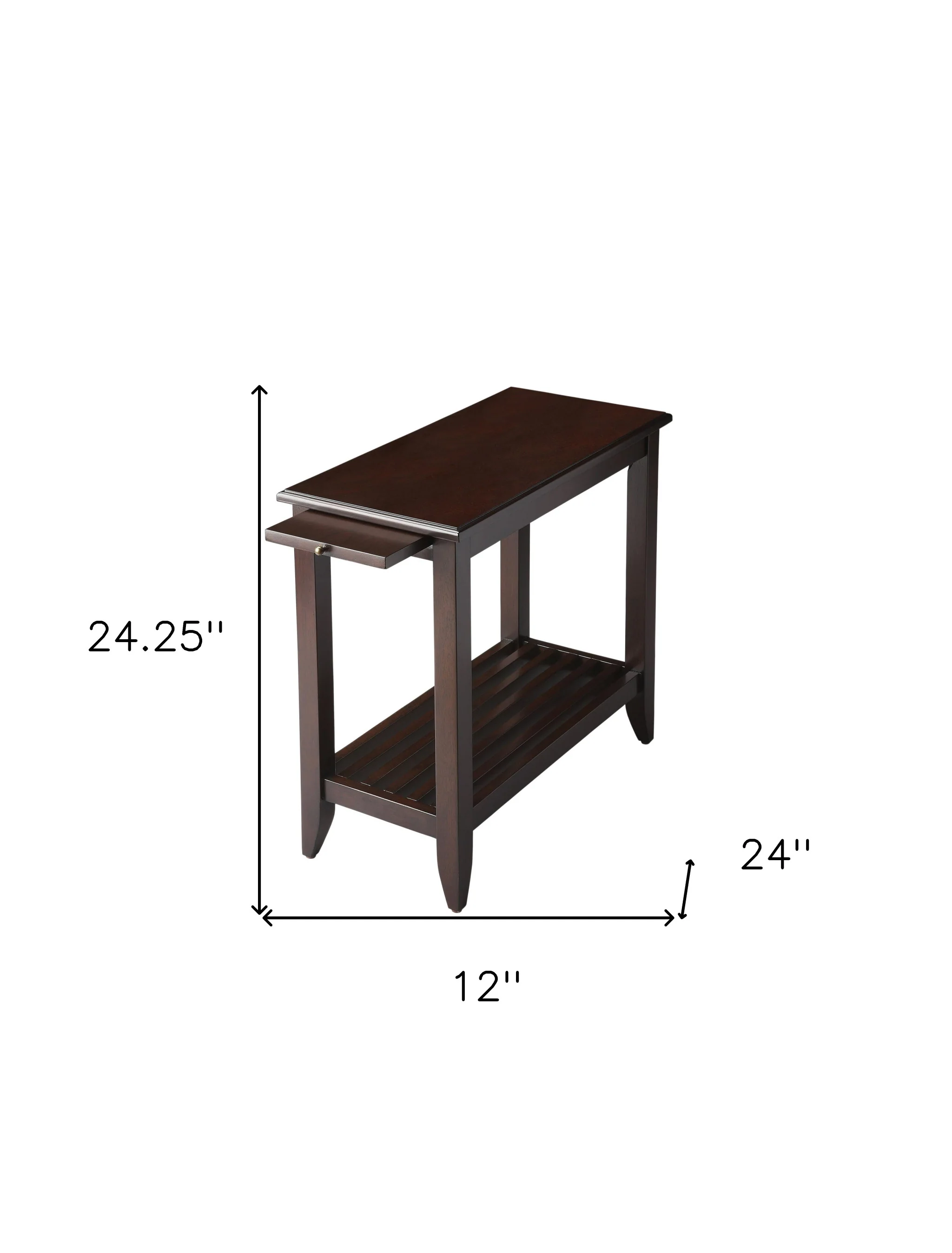 24" Merlot Manufactured Wood Rectangular End Table With Shelf By Homeroots - Image 5