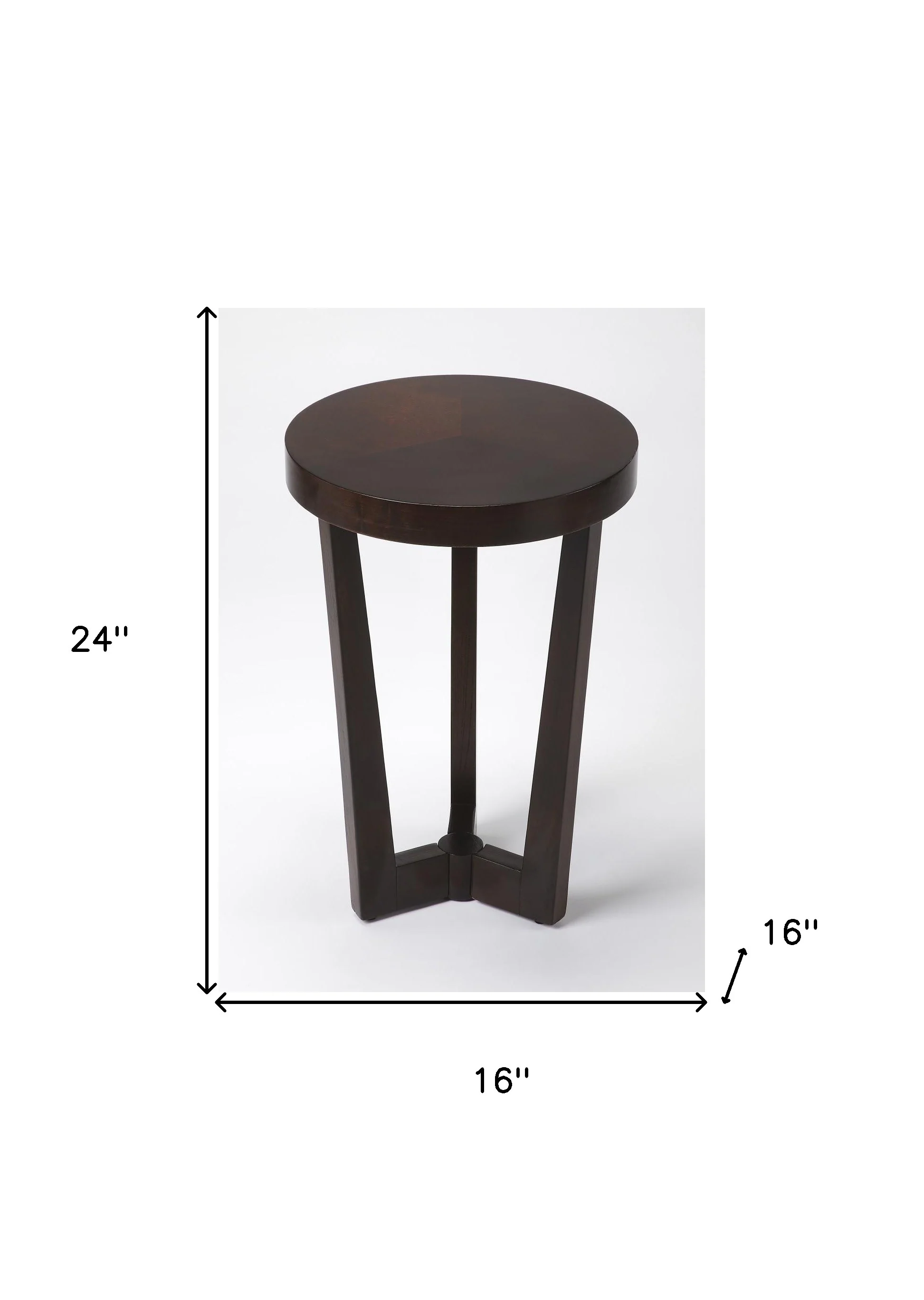 24" Merlot Three Leg Round End Table By Homeroots - Image 5