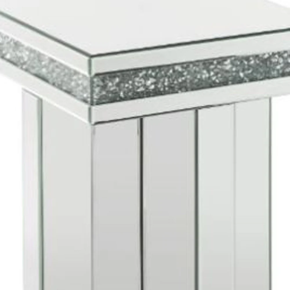 24" Mirrored And Manufactured Wood Square End Table By Homeroots - Image 3