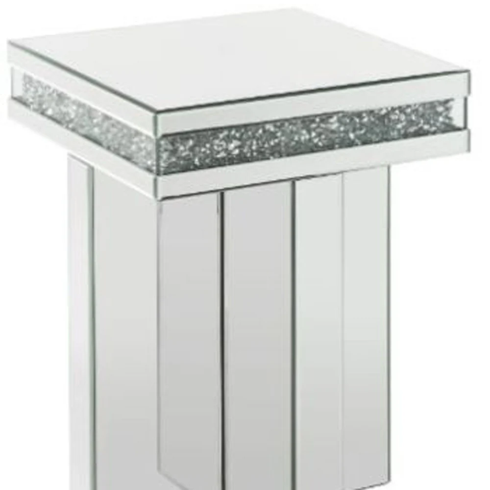 24" Mirrored And Manufactured Wood Square End Table By Homeroots - Image 4