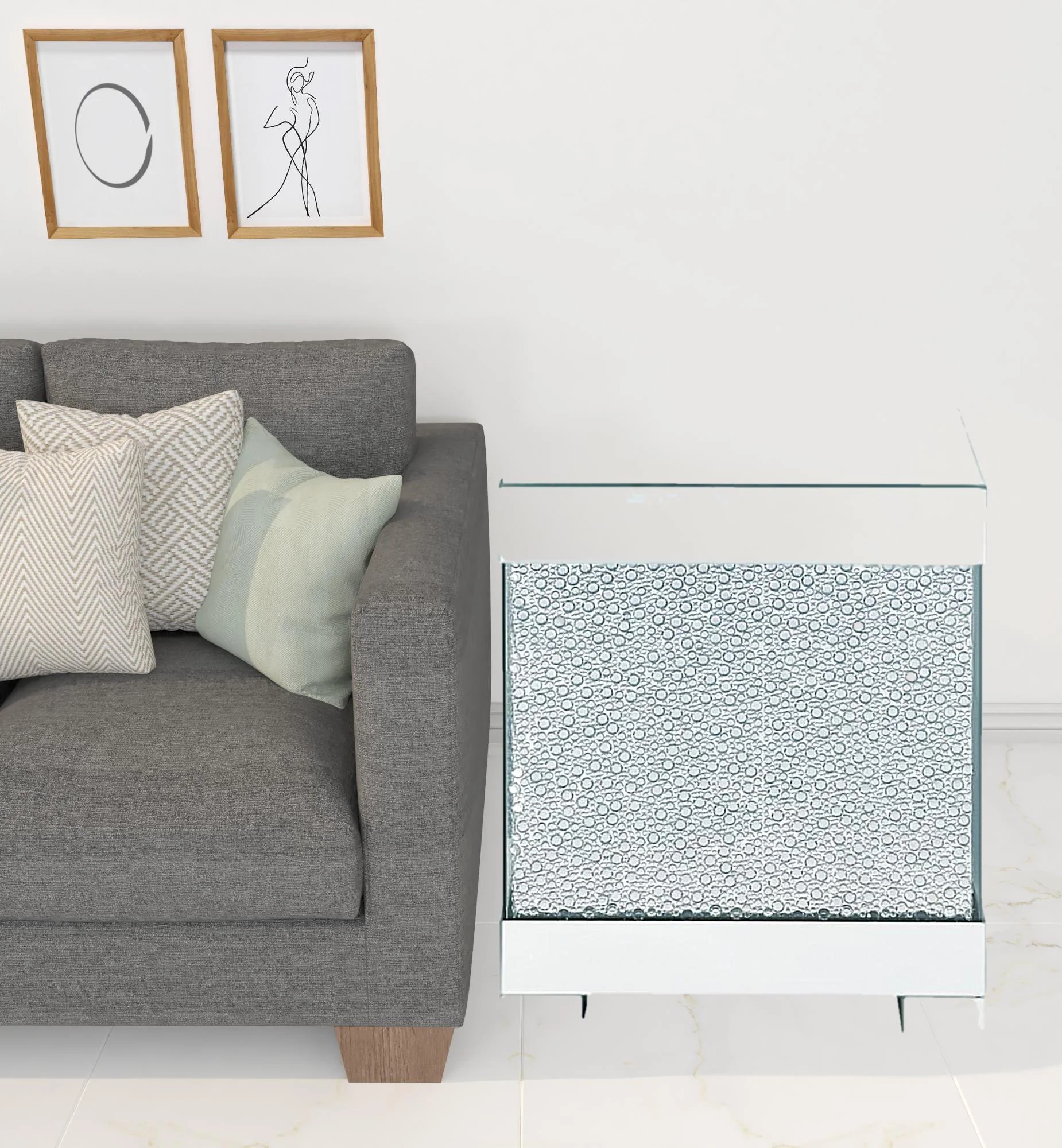 24" Mirrored Square End Table By Homeroots - Image 2