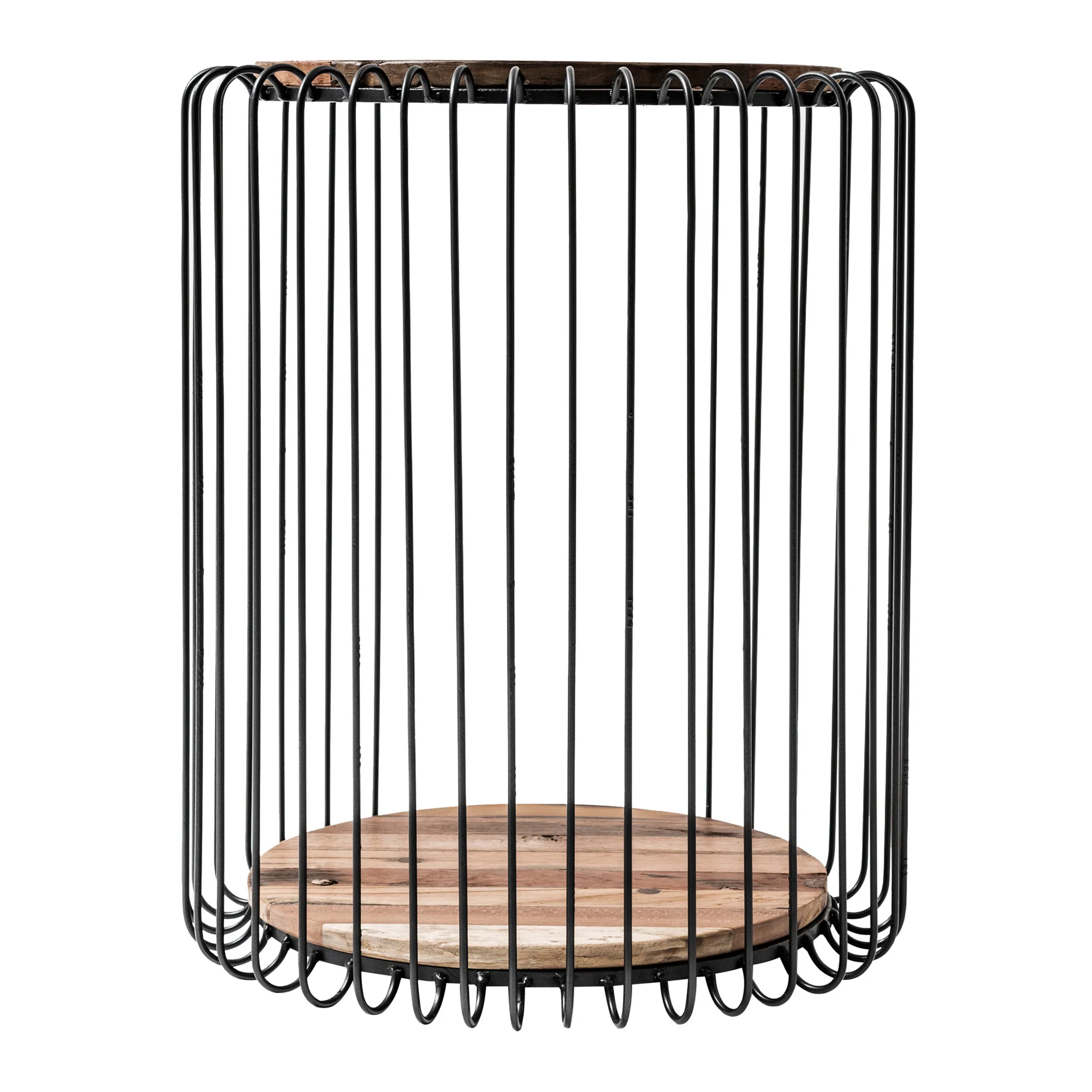 24" Modern Black and Rustic Brown Round End Table By Homeroots - Image 5