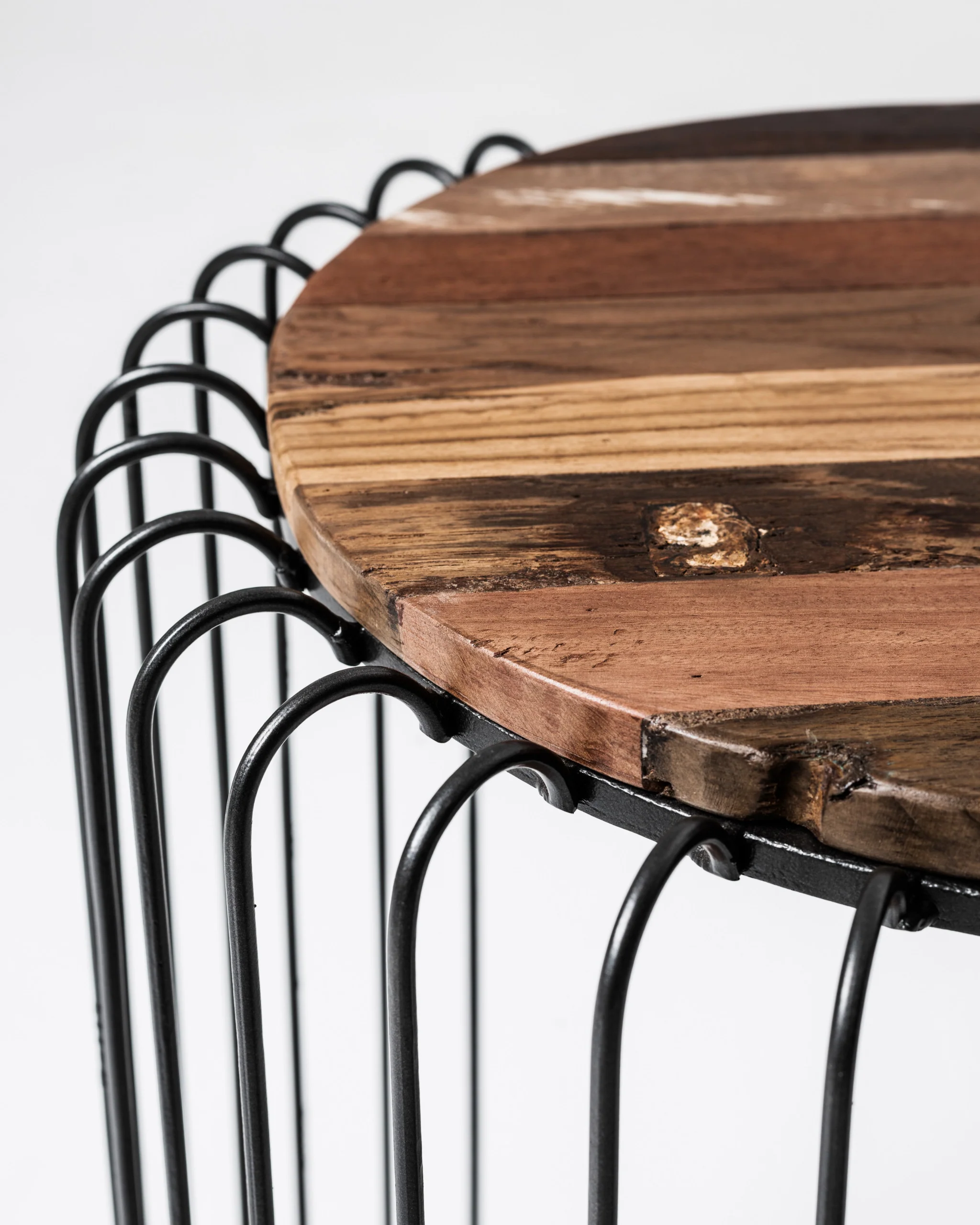 24" Modern Black and Rustic Brown Round End Table By Homeroots - Image 6