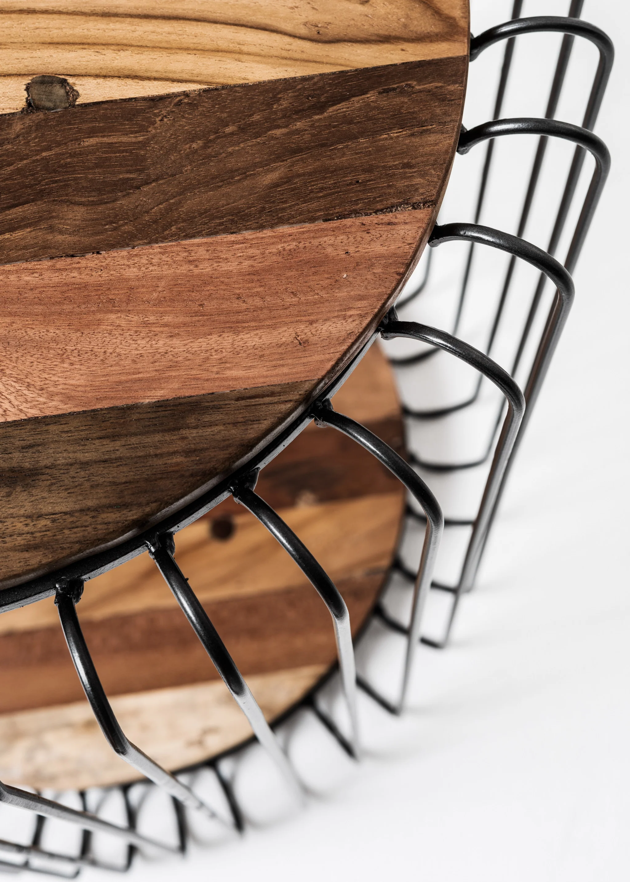 24" Modern Black and Rustic Brown Round End Table By Homeroots - Image 7