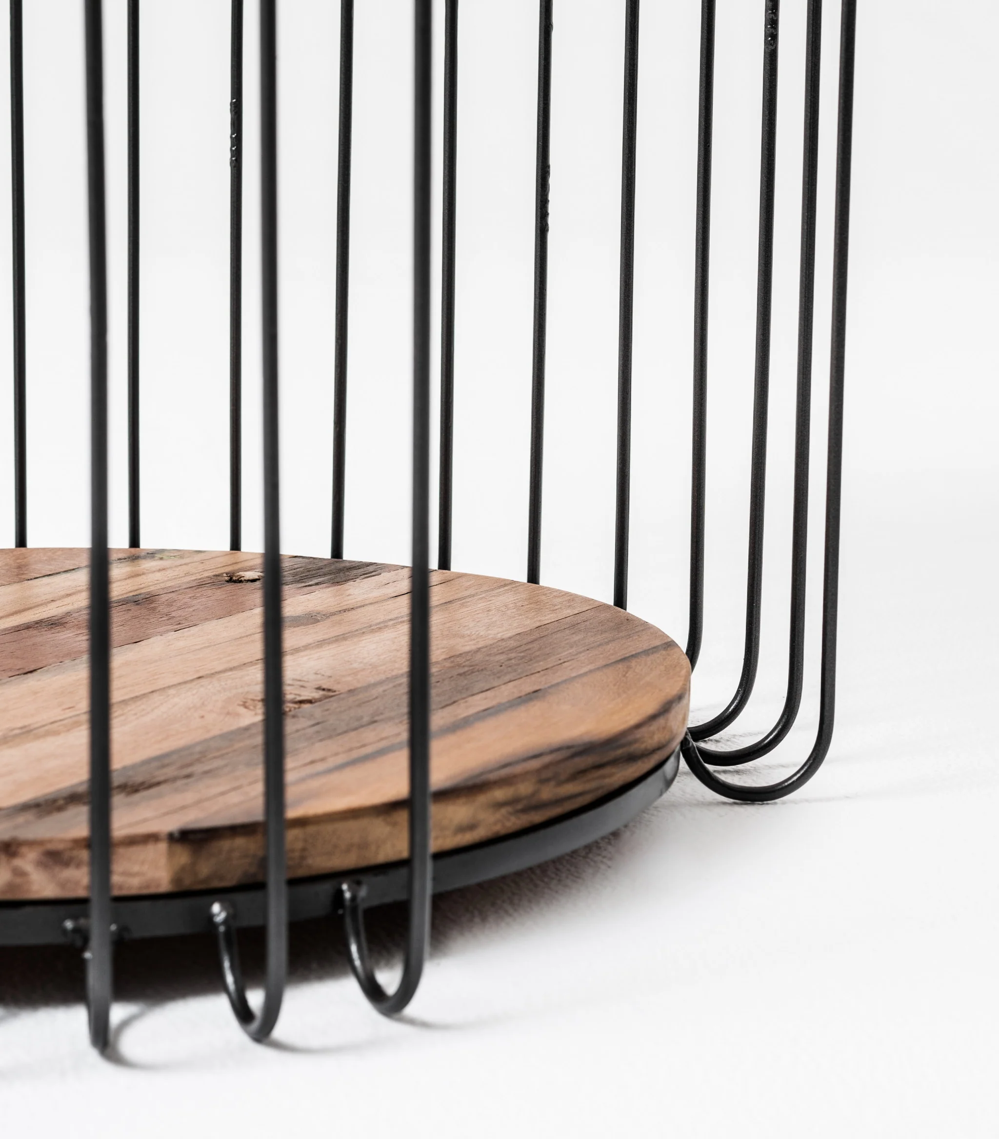 24" Modern Black and Rustic Brown Round End Table By Homeroots - Image 8