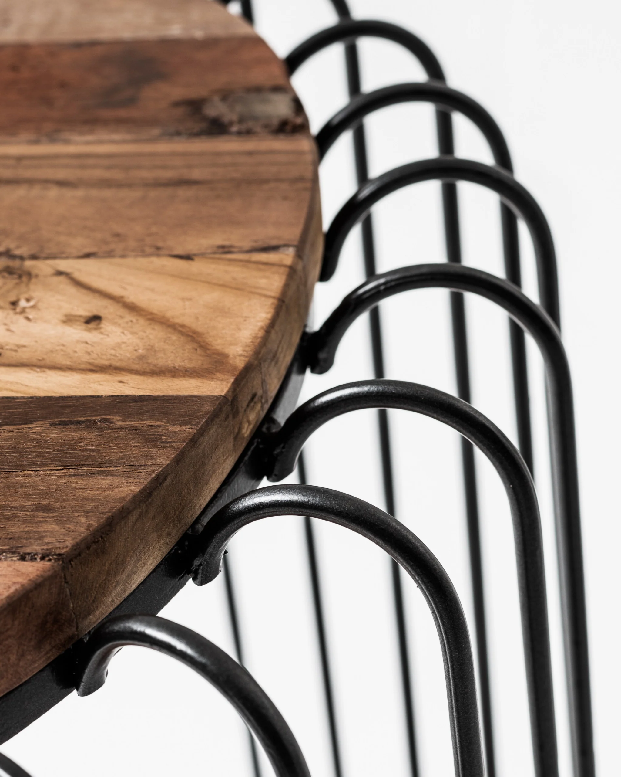 24" Modern Black and Rustic Brown Round End Table By Homeroots - Image 9