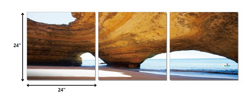 24" Multicolor Canvas 3 Horizontal Panels Photo By Homeroots - Image 2