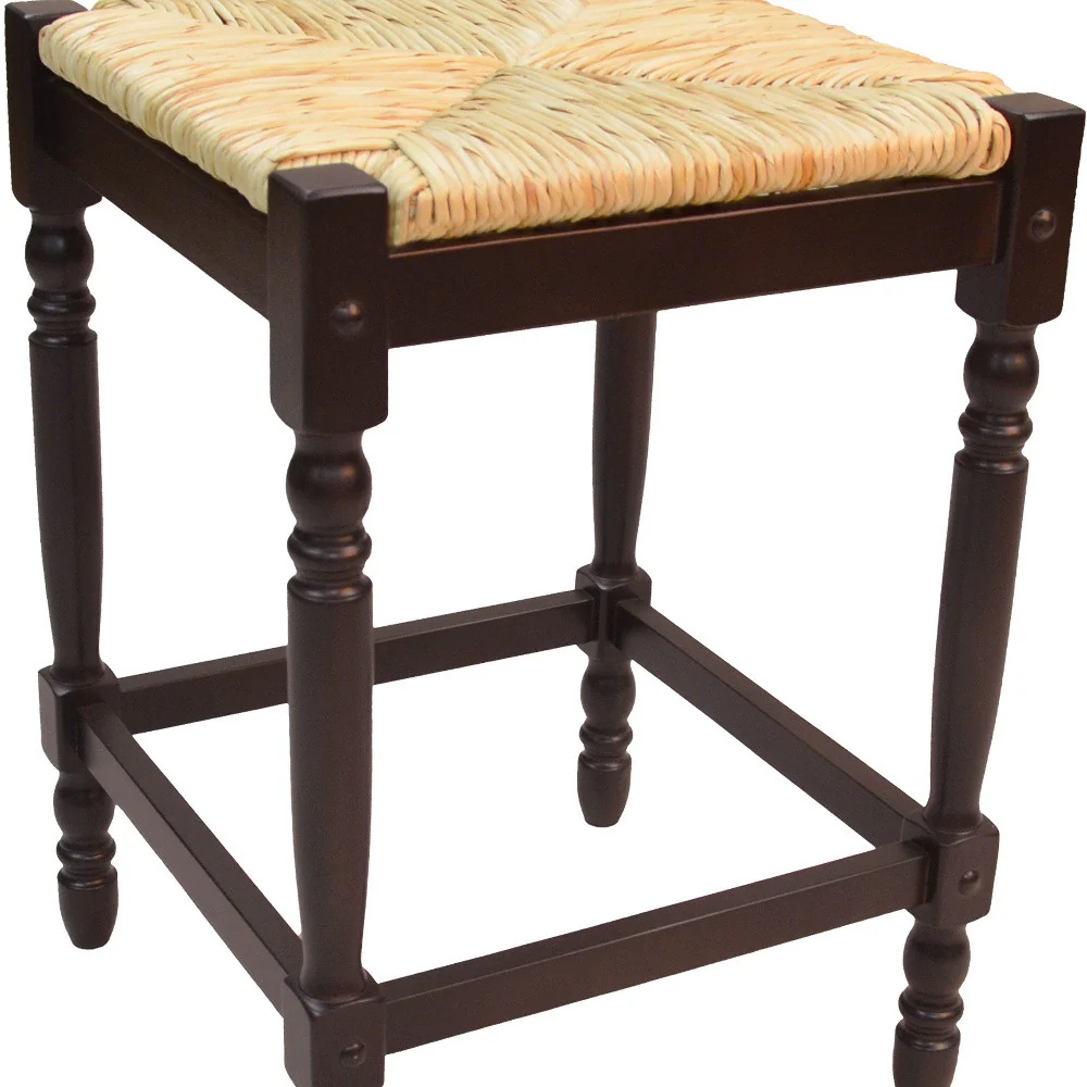 24" Natural And Espresso Backless Counter Height Bar Chair With Footrest By Homeroots - Image 4