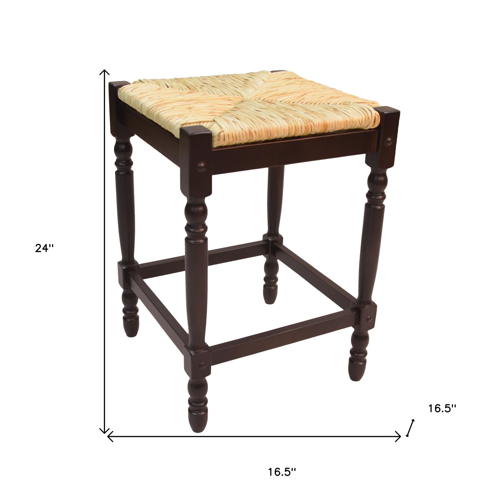 24" Natural And Espresso Backless Counter Height Bar Chair With Footrest By Homeroots - Image 5