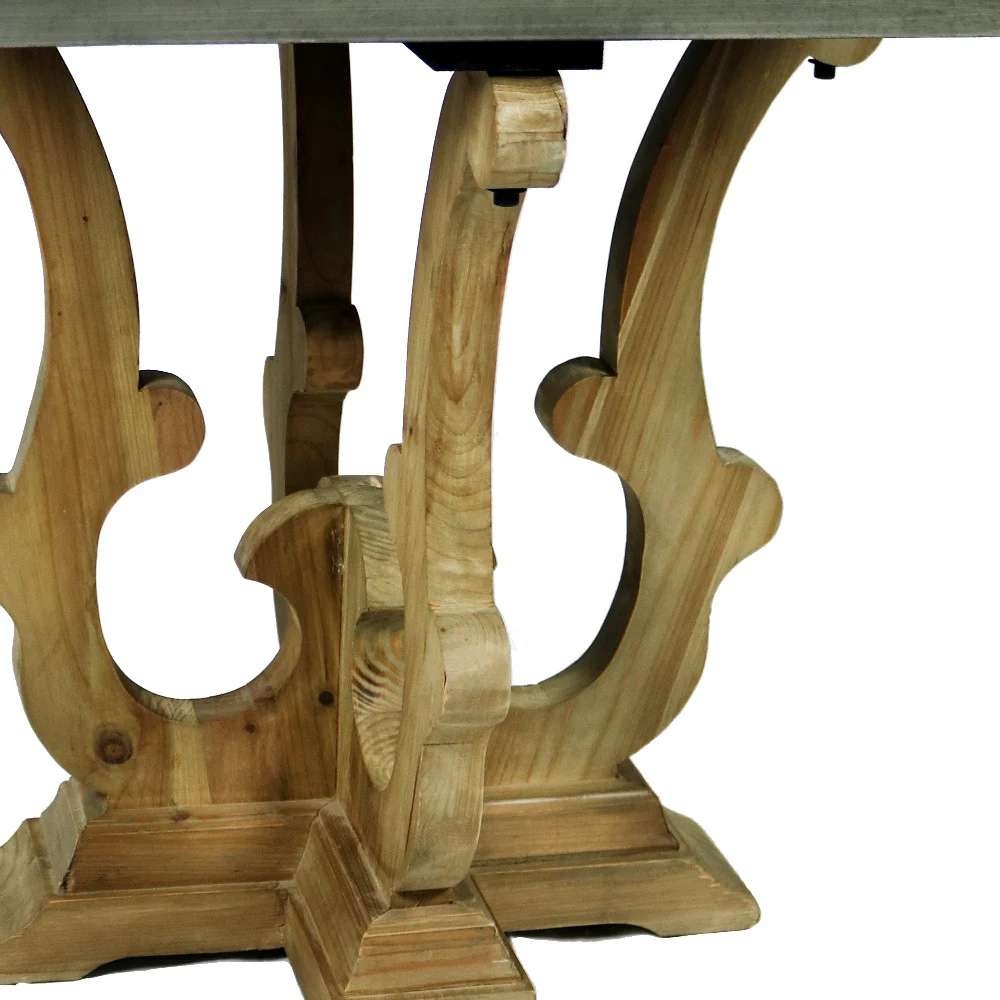 24" Natural Brown And Gray Metal And Solid Wood Square End Table By Homeroots - Image 4