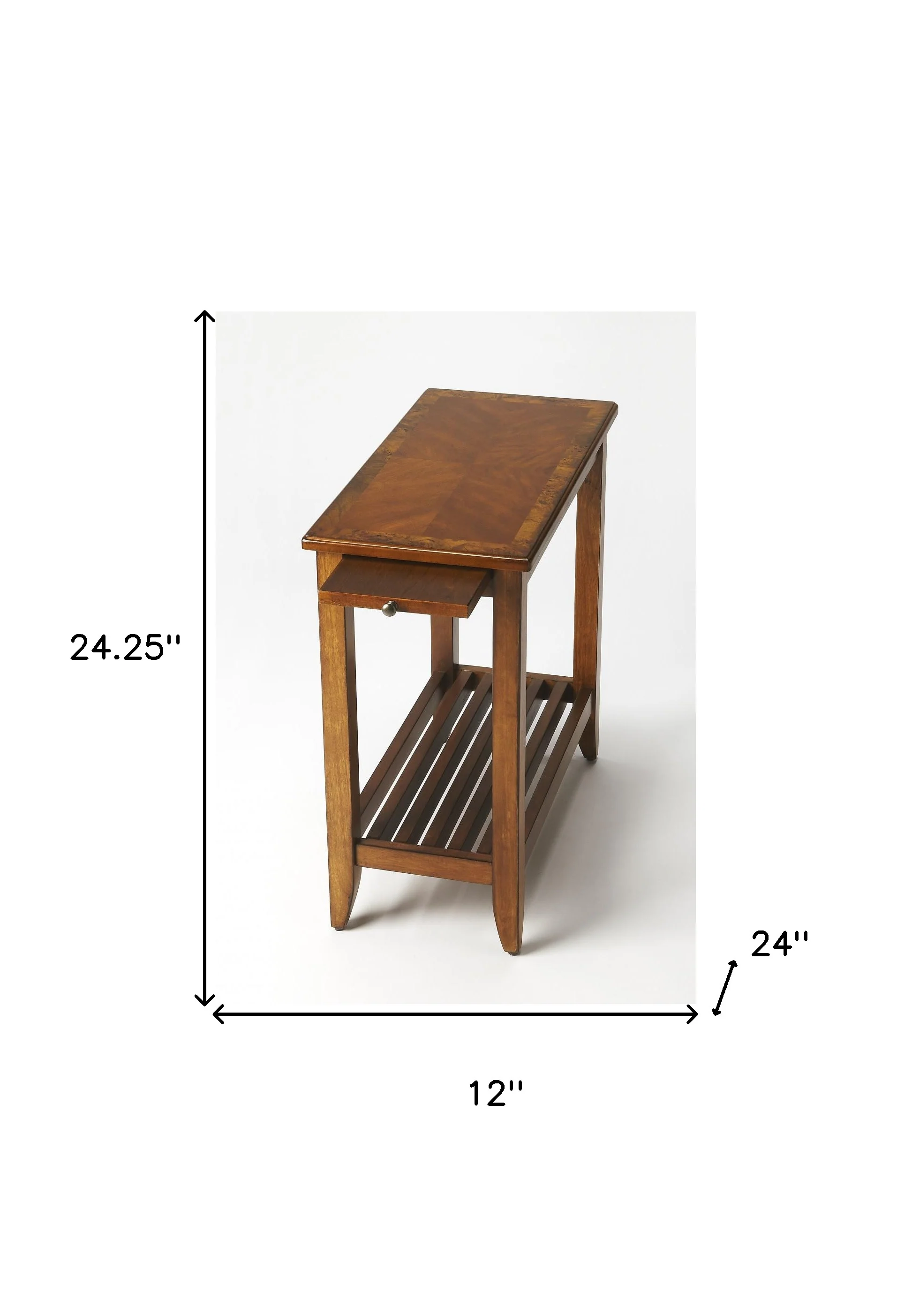 24" Olive Ash Manufactured Wood Rectangular End Table With Shelf By Homeroots - Image 5