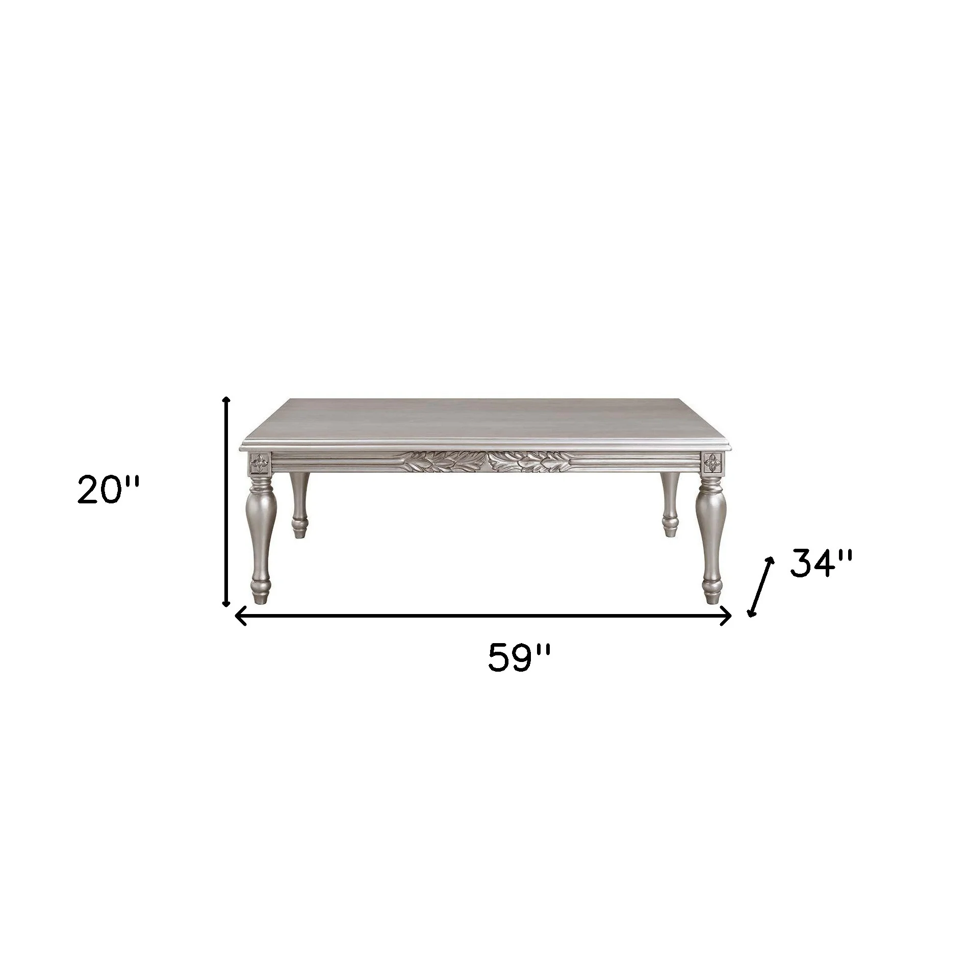 24" Platinum Manufactured Wood Rectangular Coffee Table By Homeroots - Image 7