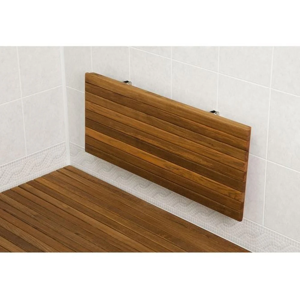 24" Premium Wall Mount Teak Shower Bench By Homeroots - Image 2