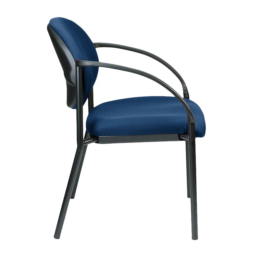 24" Set of 2 Bright Navy Fabric Guest Arm Chairs By Homeroots - Image 2