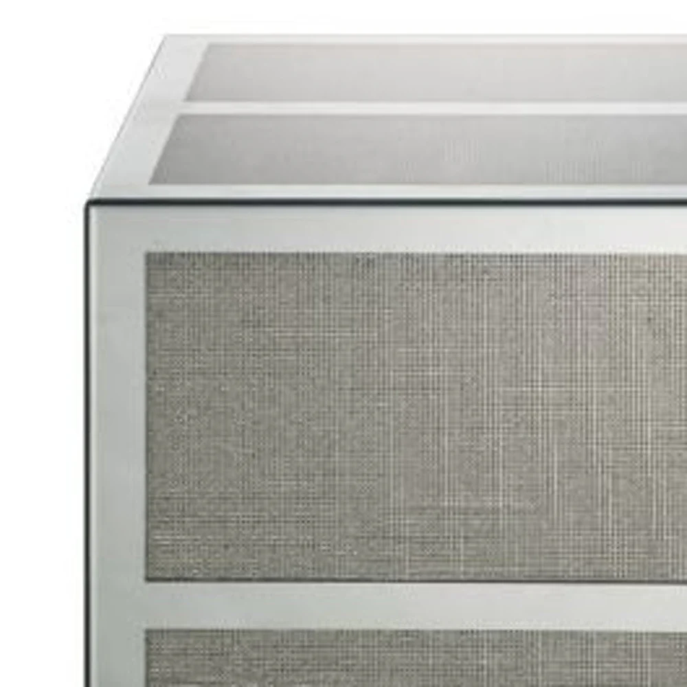 24" Silver And Clear Glass And Stone Square End Table By Homeroots - Image 3