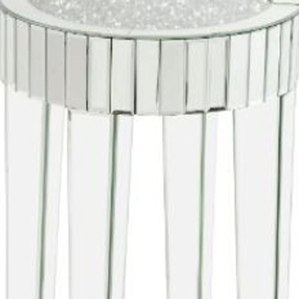24" Silver And Clear Glass Round Mirrored End Table By Homeroots - Image 4