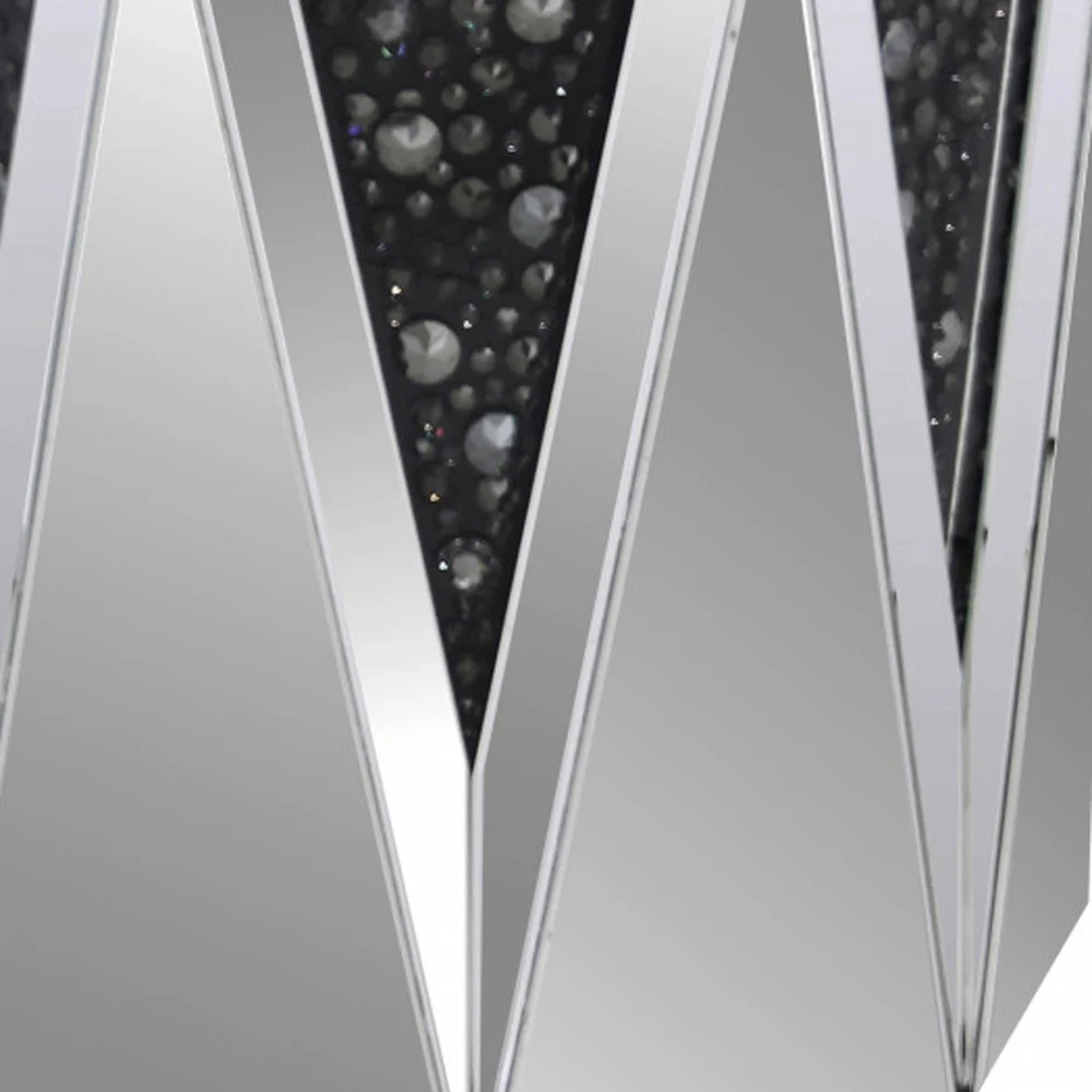 24" Silver And Faux Crystals Octagon Mirrored End Table By Homeroots - Image 5