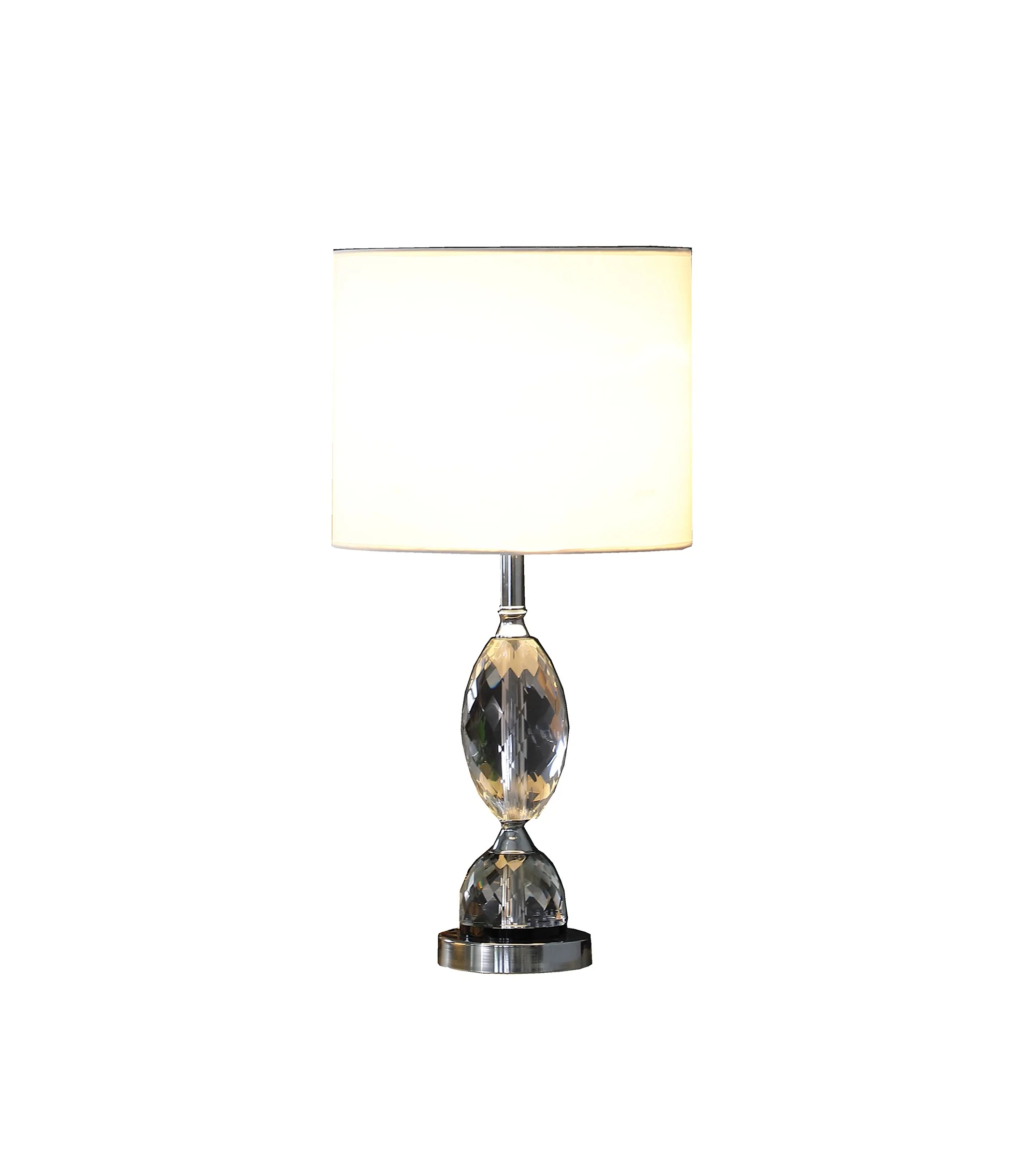 24" Silver Crystal Standard Table Lamp With White Shade By Homeroots - Image 3