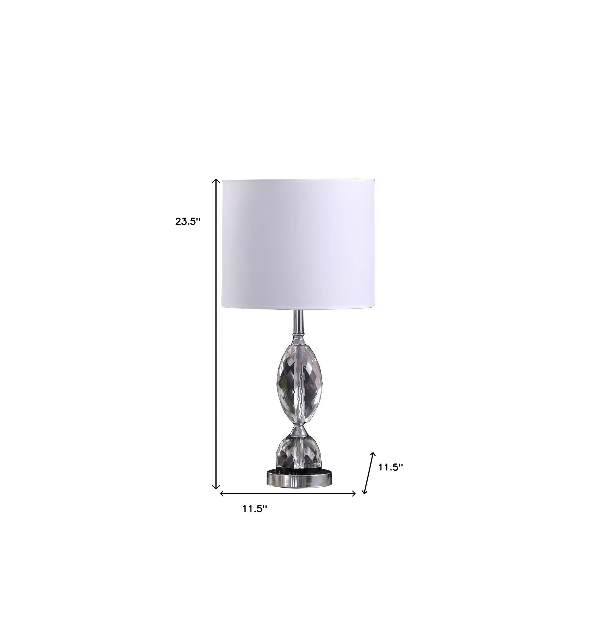 24" Silver Crystal Standard Table Lamp With White Shade By Homeroots - Image 5