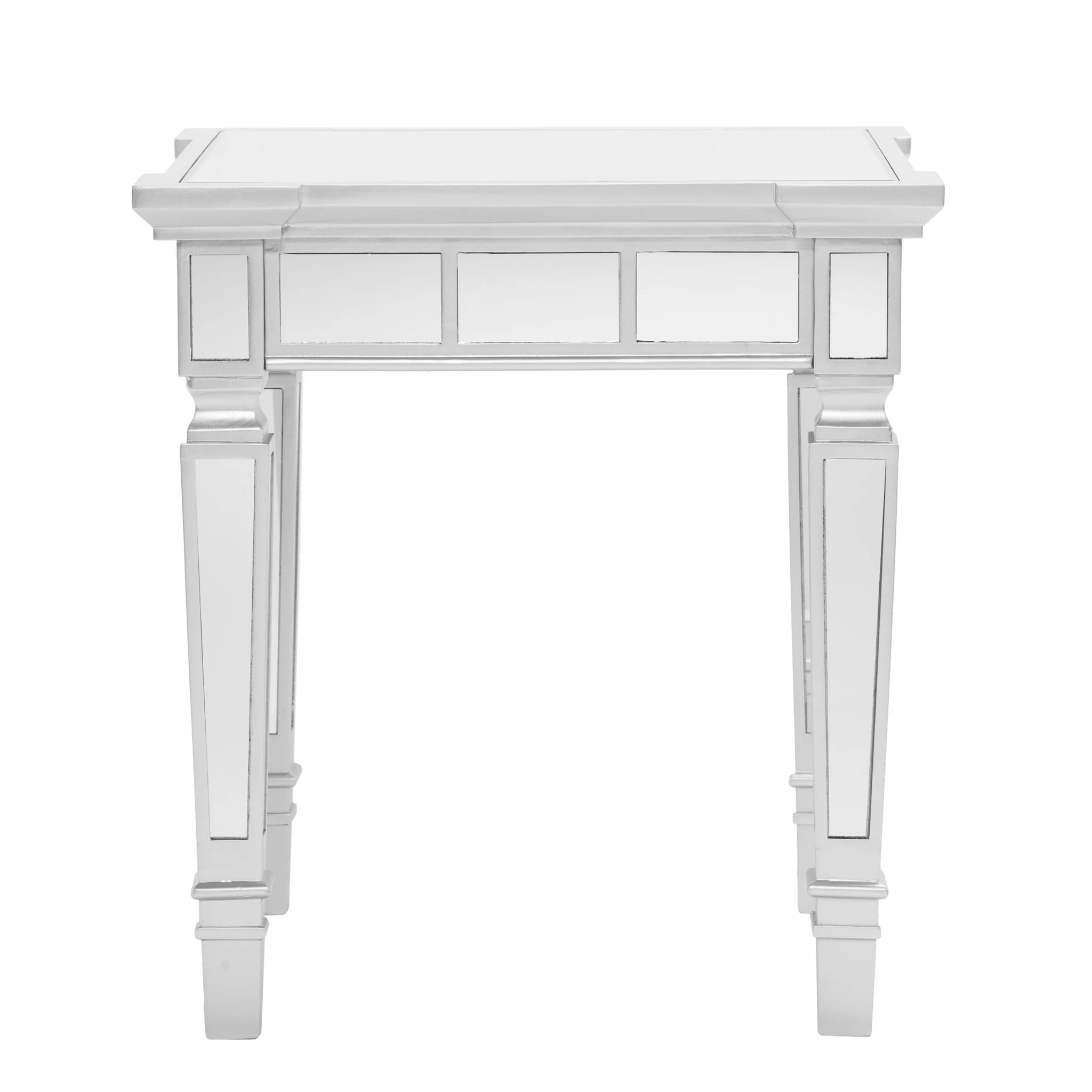 24" Silver Glass And Manufactured Wood Square Mirrored End Table By Homeroots - Image 5