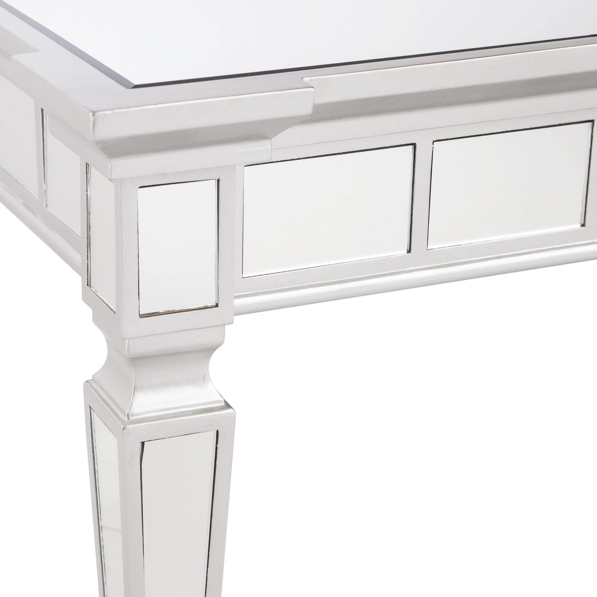 24" Silver Glass And Manufactured Wood Square Mirrored End Table By Homeroots - Image 8