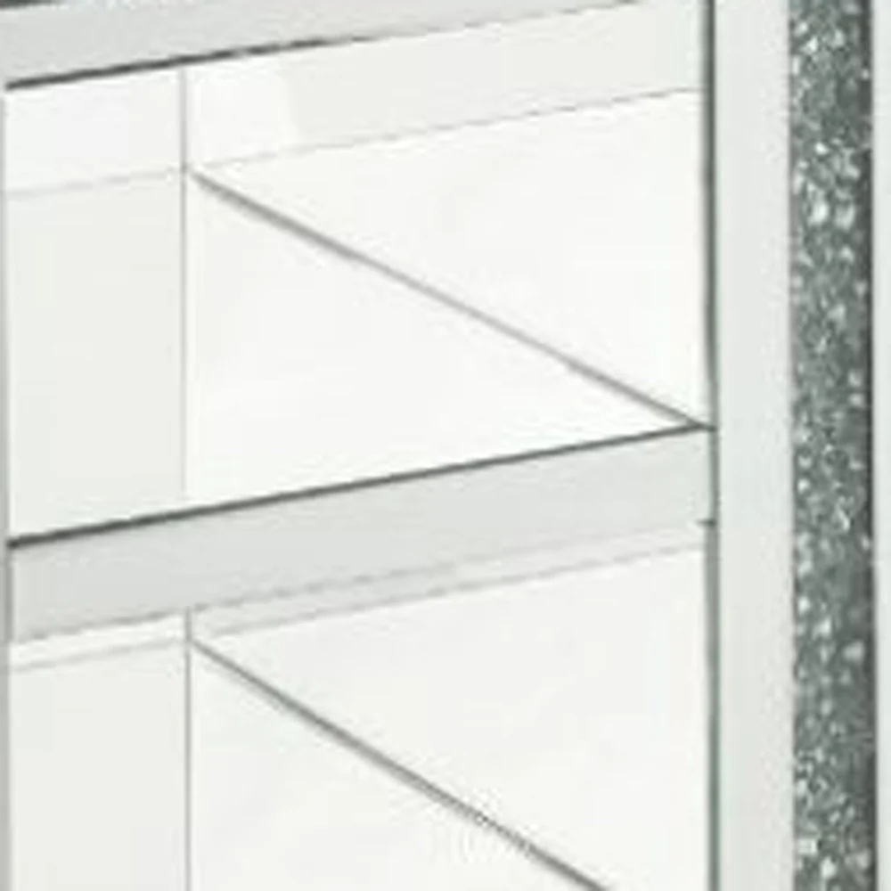 24" Silver Glass Rectangular Mirrored End Table With Two Shelves By Homeroots - Image 3