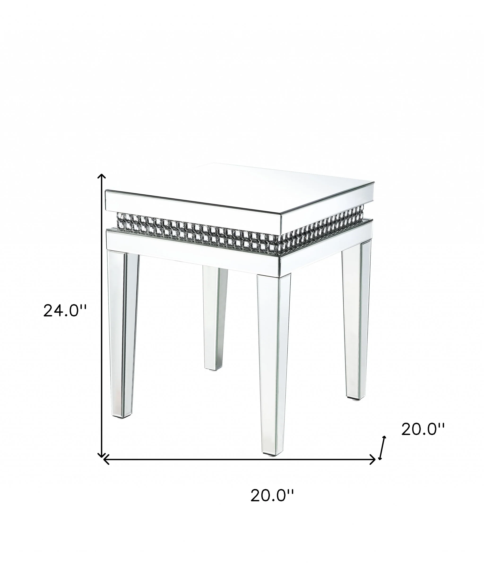 24" Silver Mirrored Square End Table By Homeroots - Image 8