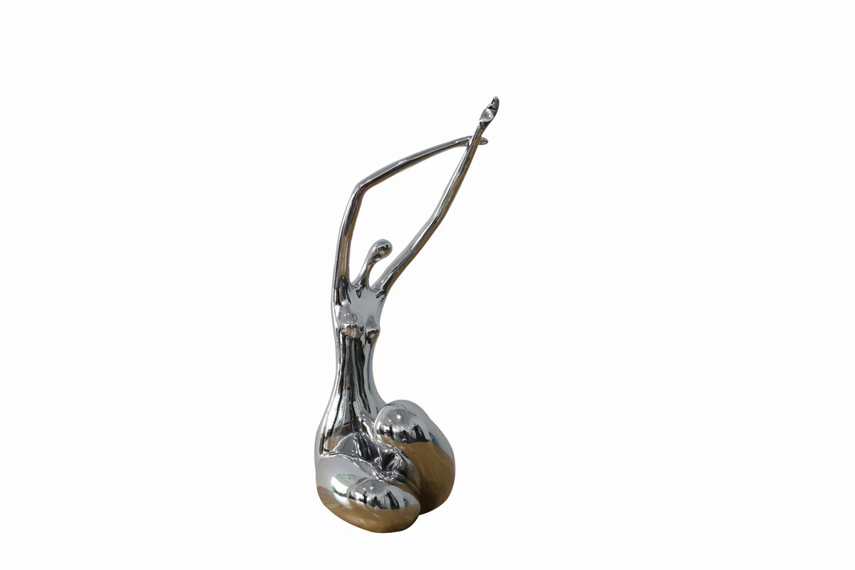24" Silver Polyresin Sculpture By Homeroots - Image 3