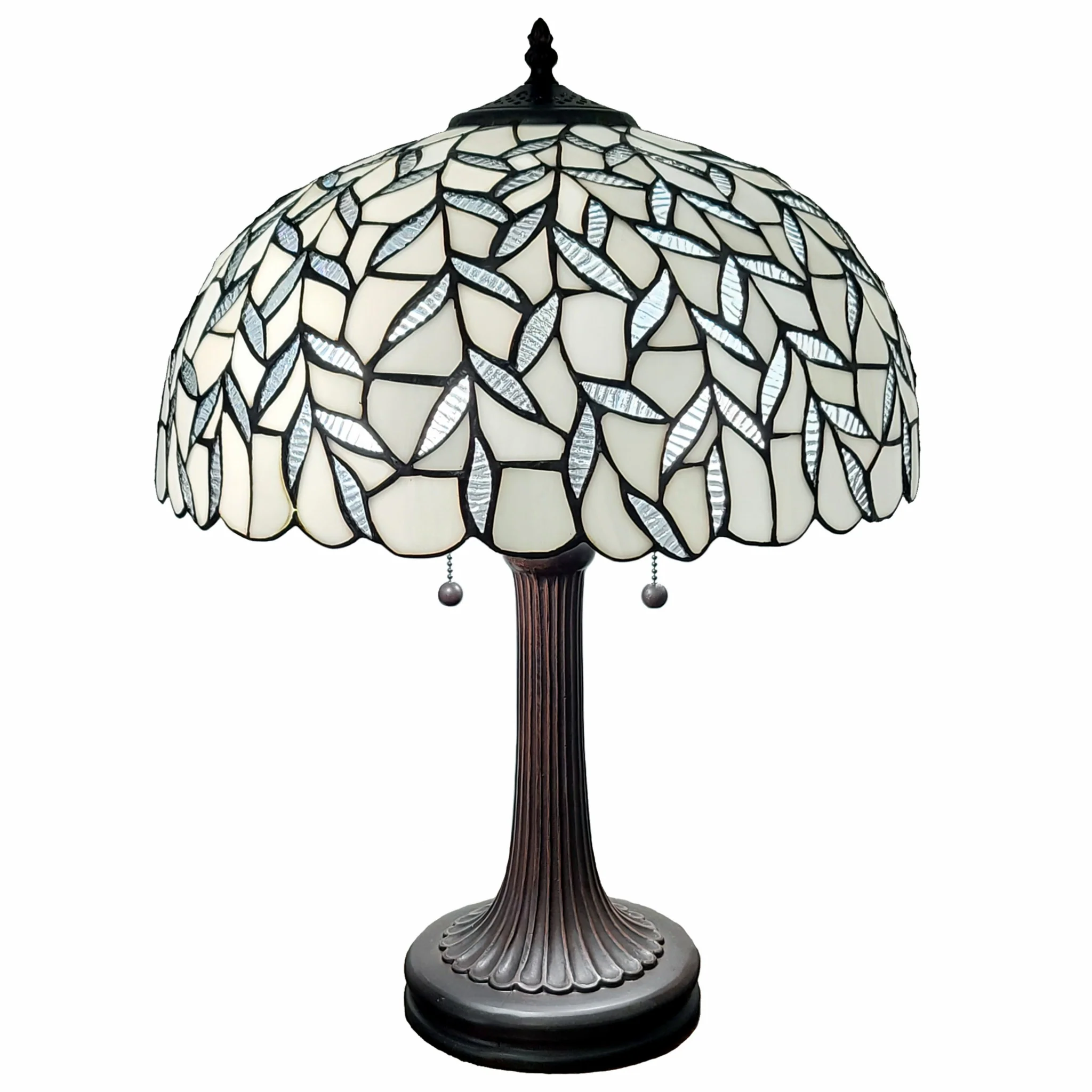24" Stained Glass Leafy Vintage Accent Table Lamp By Homeroots - Image 2
