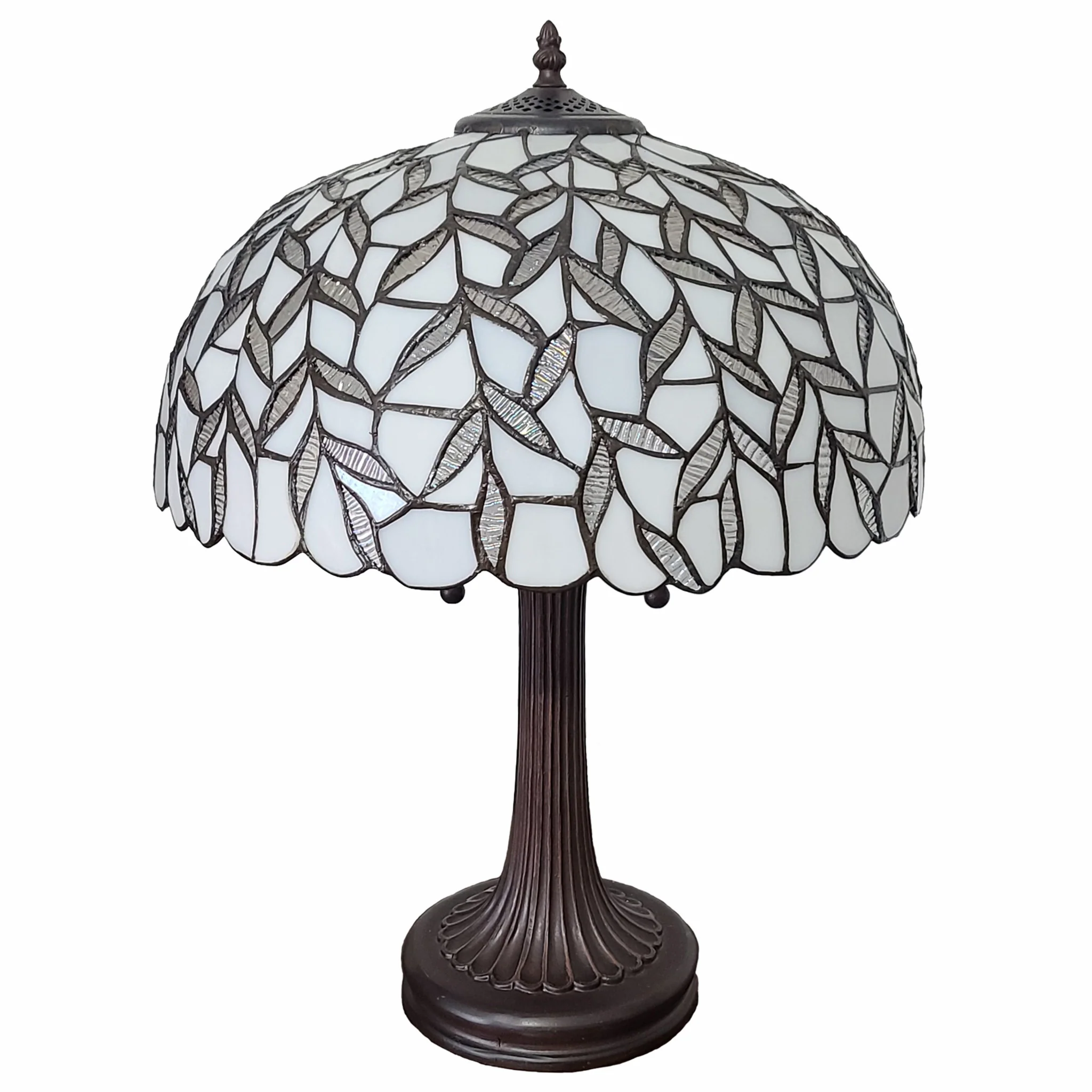24" Stained Glass Leafy Vintage Accent Table Lamp By Homeroots - Image 4