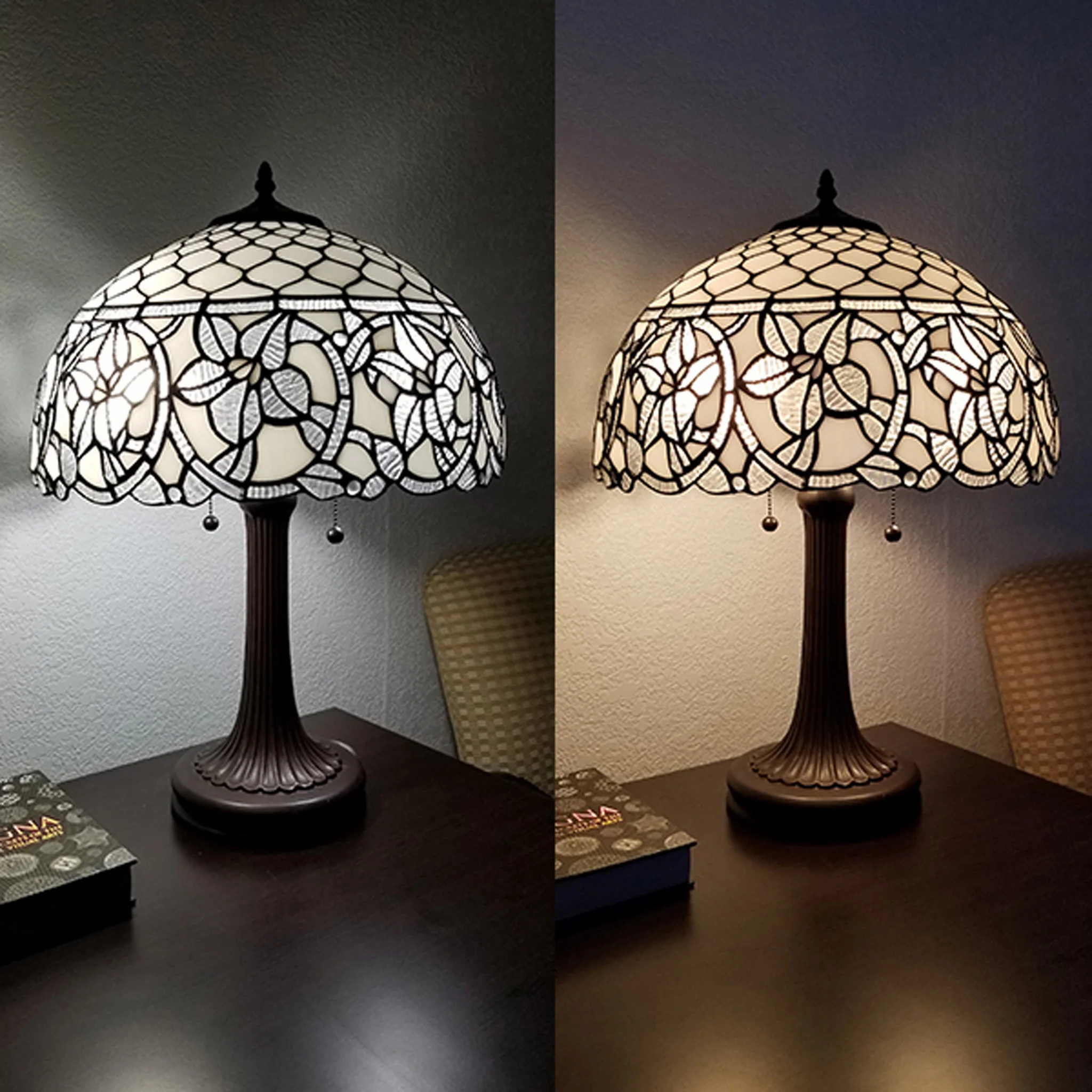 24" Stained Glass Two Light Flowery Accent Table Lamp By Homeroots - Image 6
