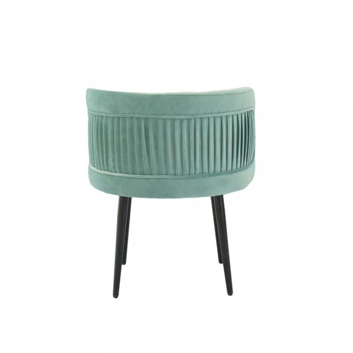 24" Teal Velvet And Black Solid Color Arm Chair By Homeroots - Image 4